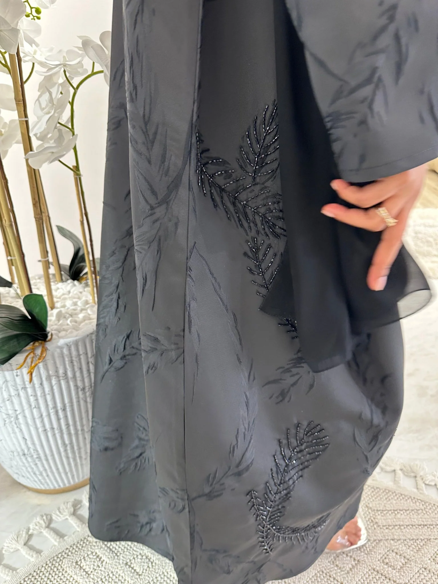 C Black Summer Work Abaya 15 - Image 7
