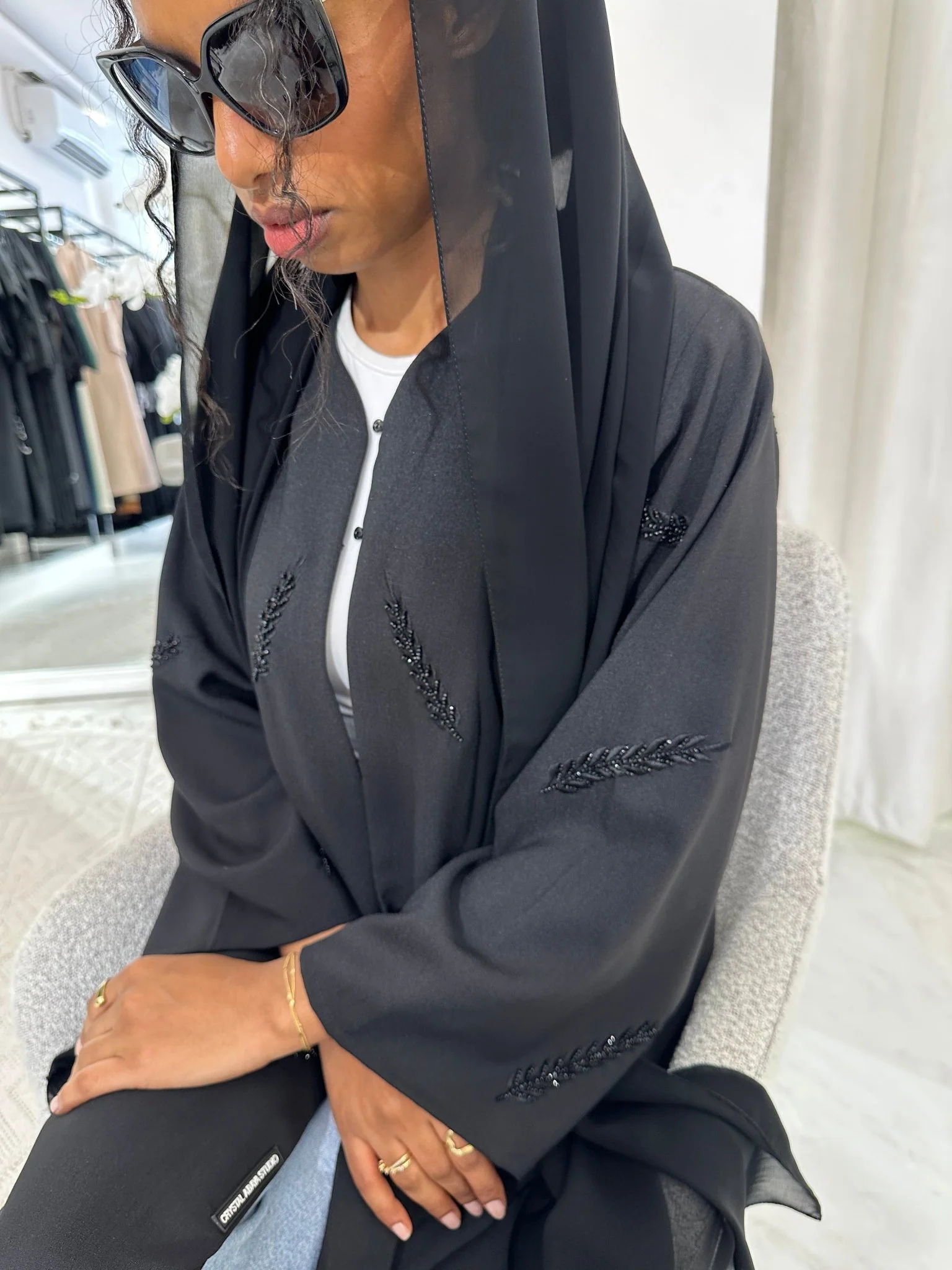 C Black Summer Work Abaya 17 - Image 2