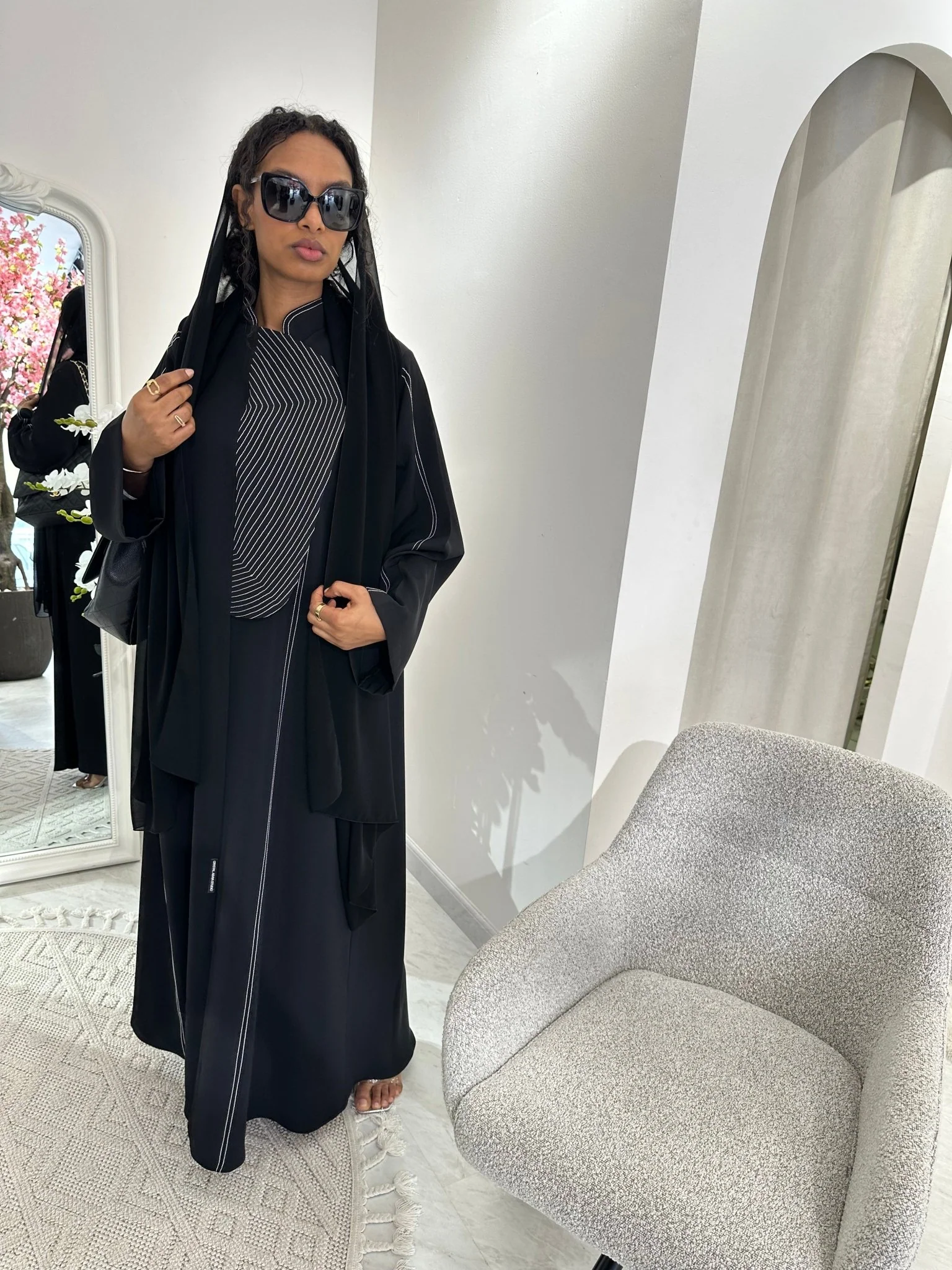 C Black Summer Work Abaya 21 - Image 4