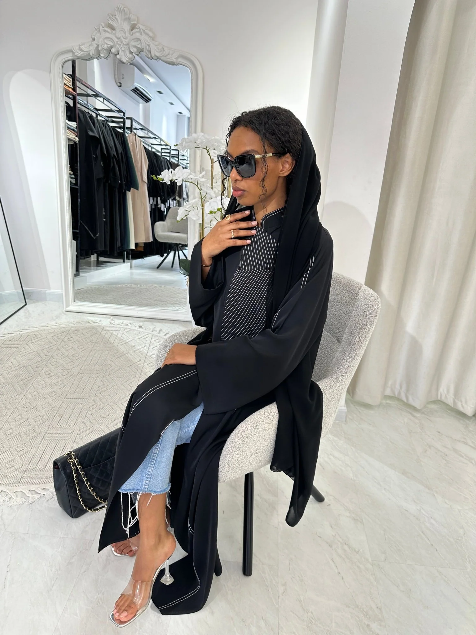 C Black Summer Work Abaya 21 - Image 8