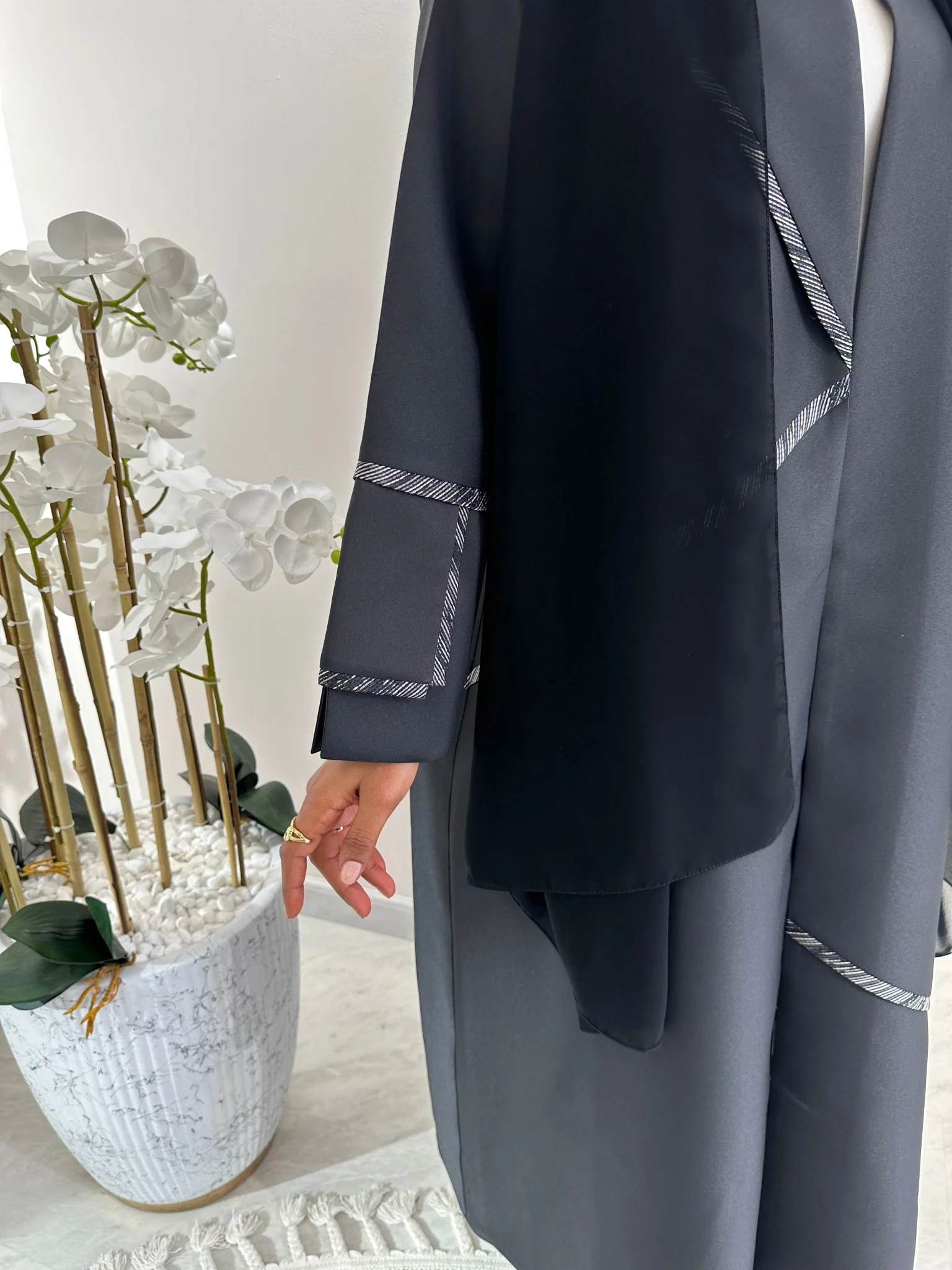 C Black Summer Work Abaya 22 - Image 2