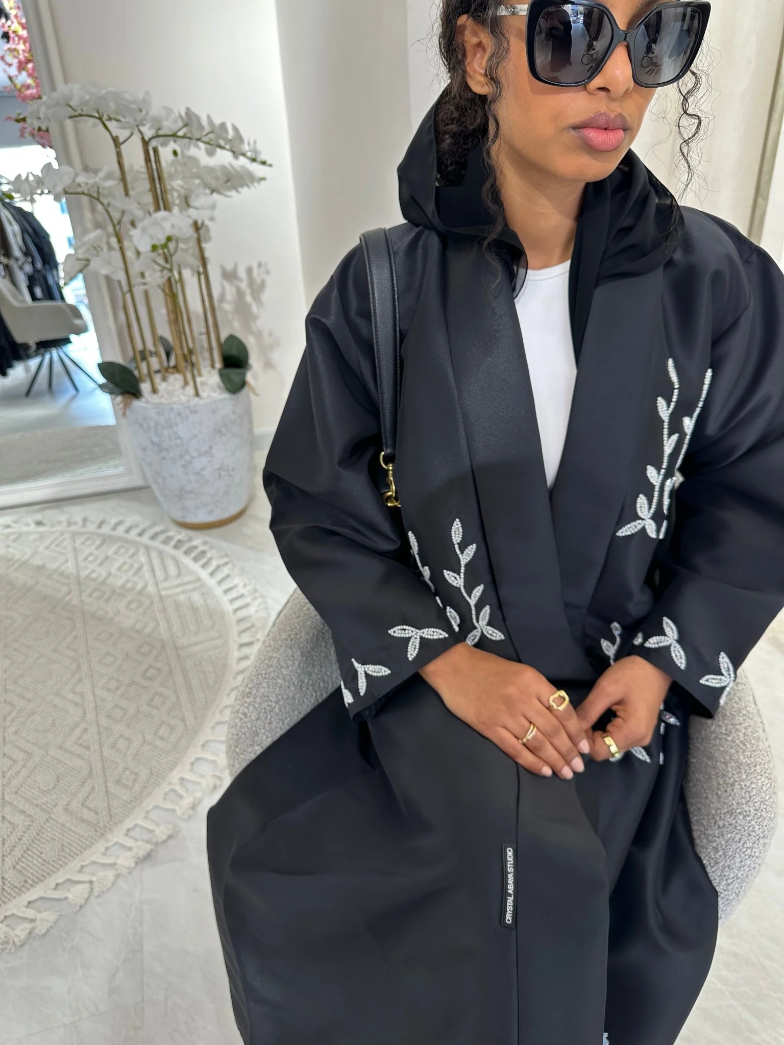 C Black Summer Work Abaya 25 - Image 9
