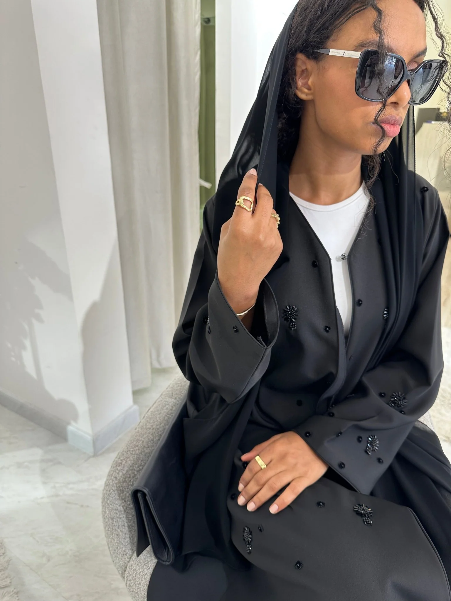 C Black Summer Work Abaya 27 - Image 3