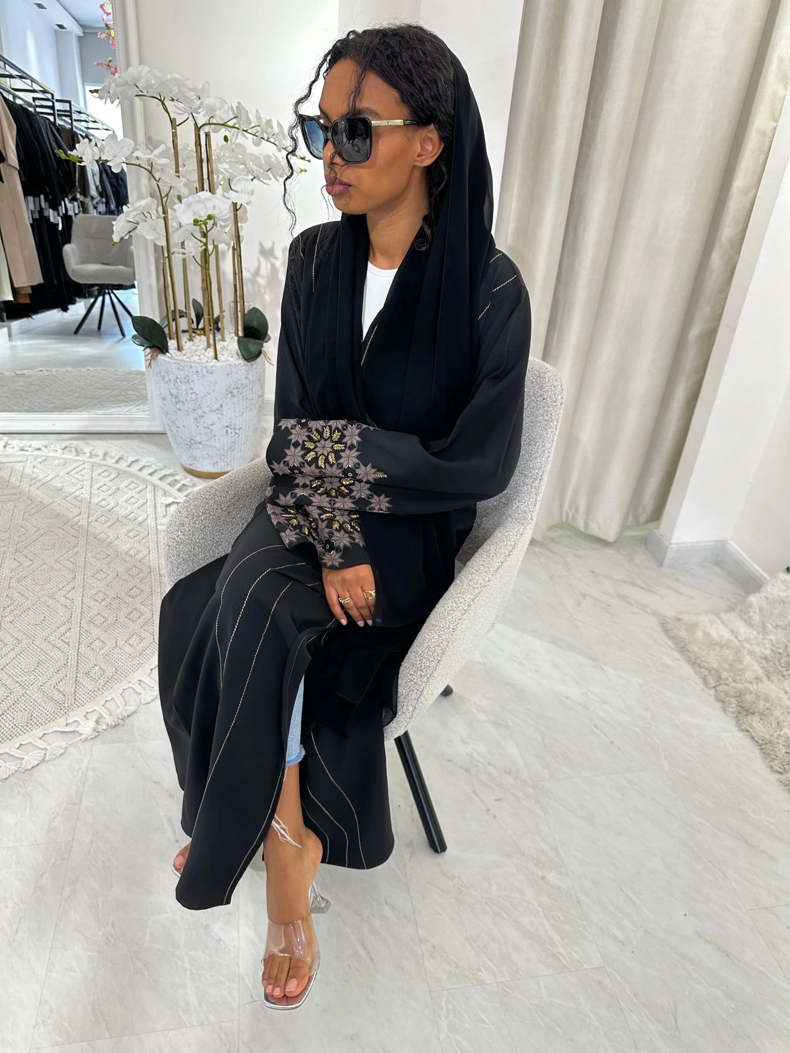 C Black Summer Work Abaya 29 - Image 9