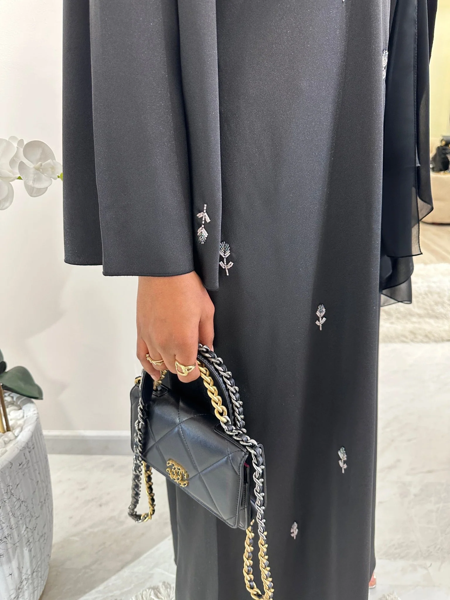 C Black Summer Work Abaya 33 - Image 3