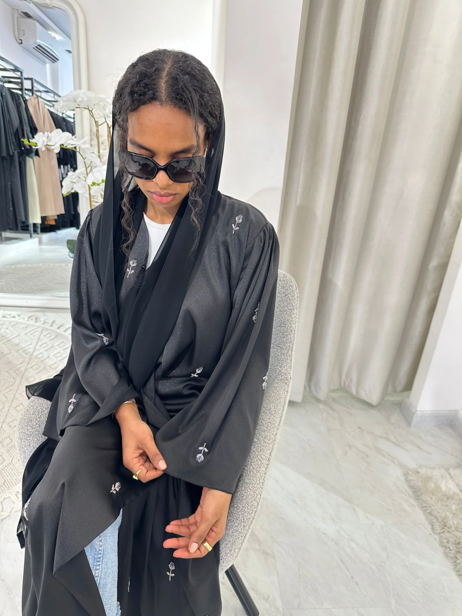 C Black Summer Work Abaya 33 - Image 5