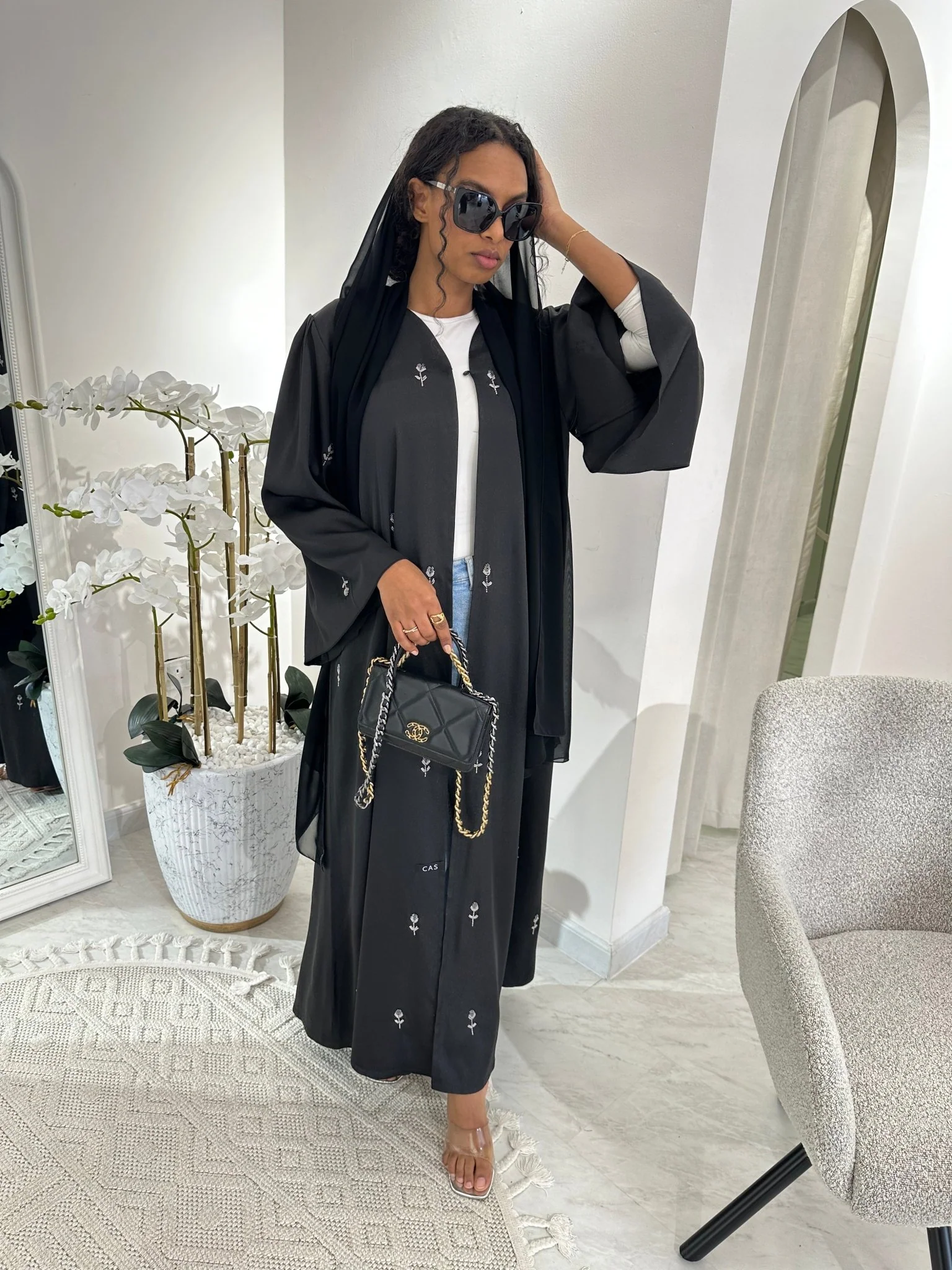 C Black Summer Work Abaya 33 - Image 8