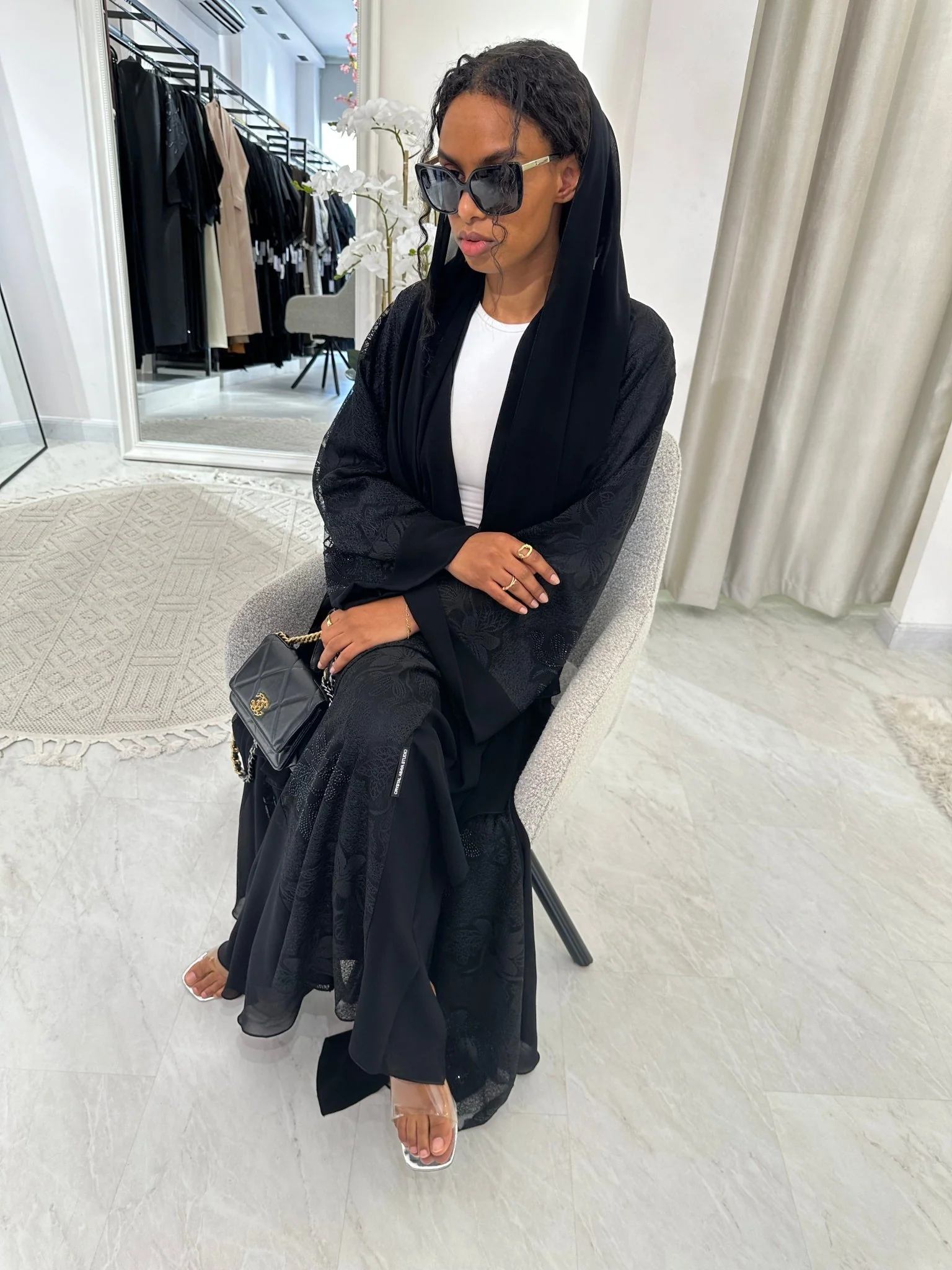 C Black Summer Work Abaya 35 - Image 10