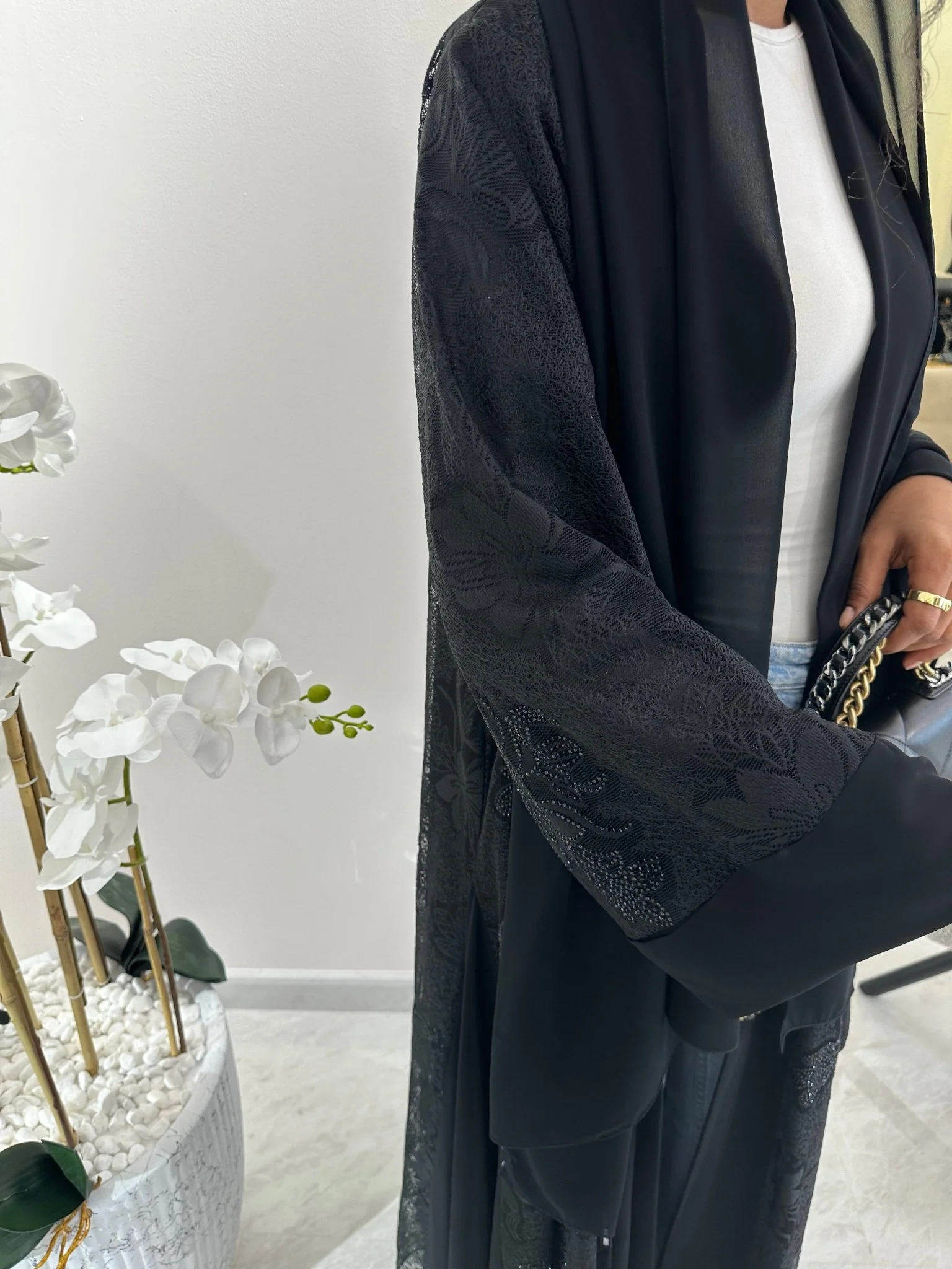 C Black Summer Work Abaya 35 - Image 2