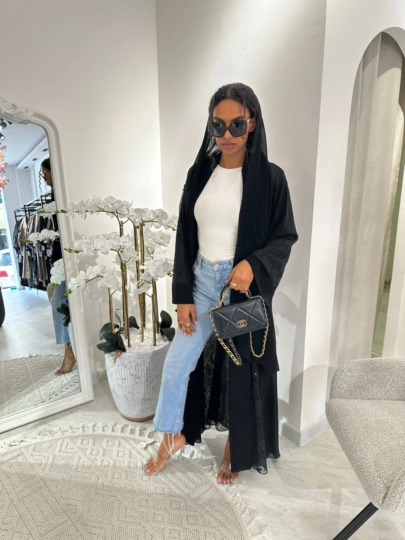 C Black Summer Work Abaya 35 - Image 5