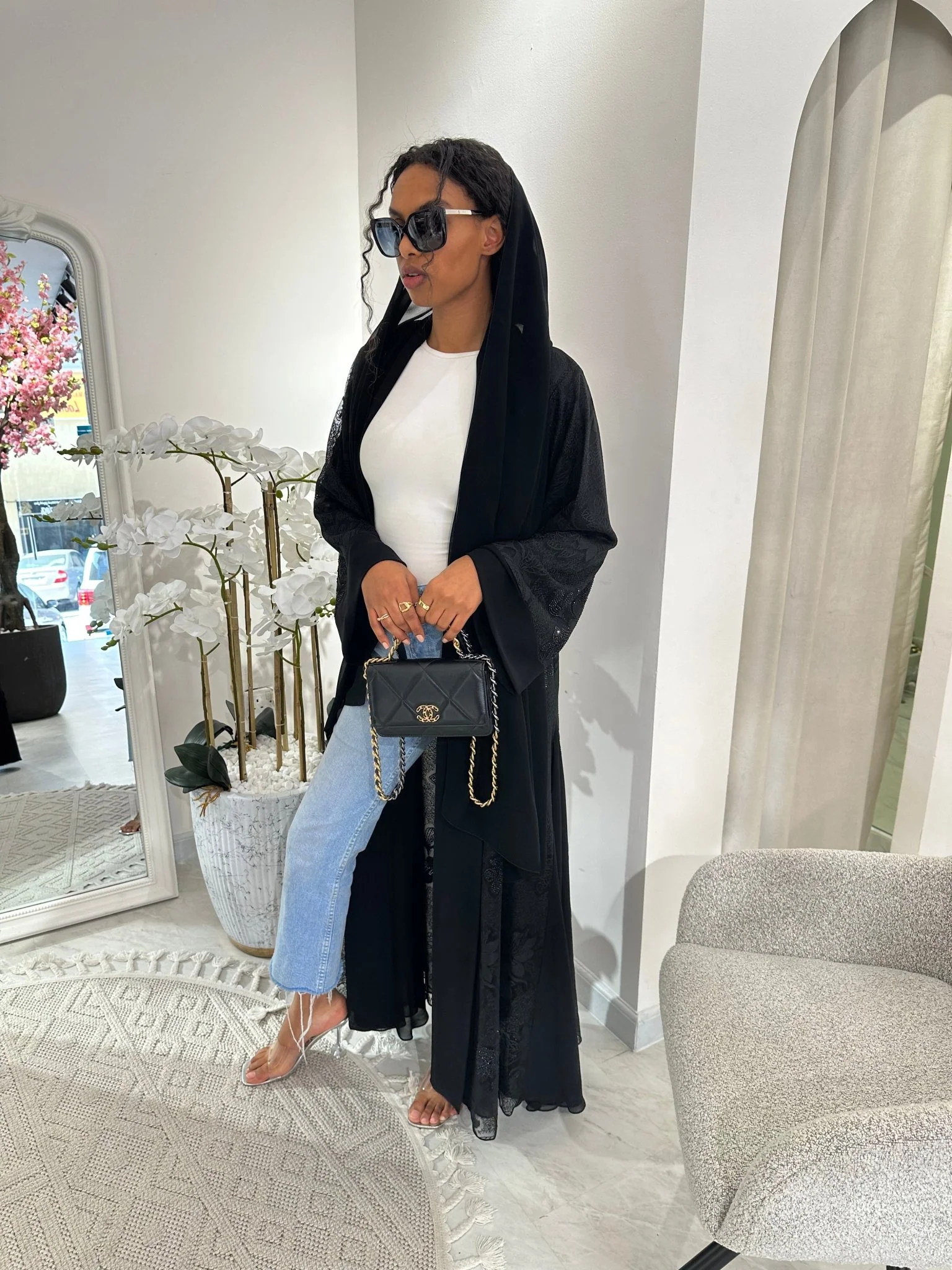 C Black Summer Work Abaya 35 - Image 6