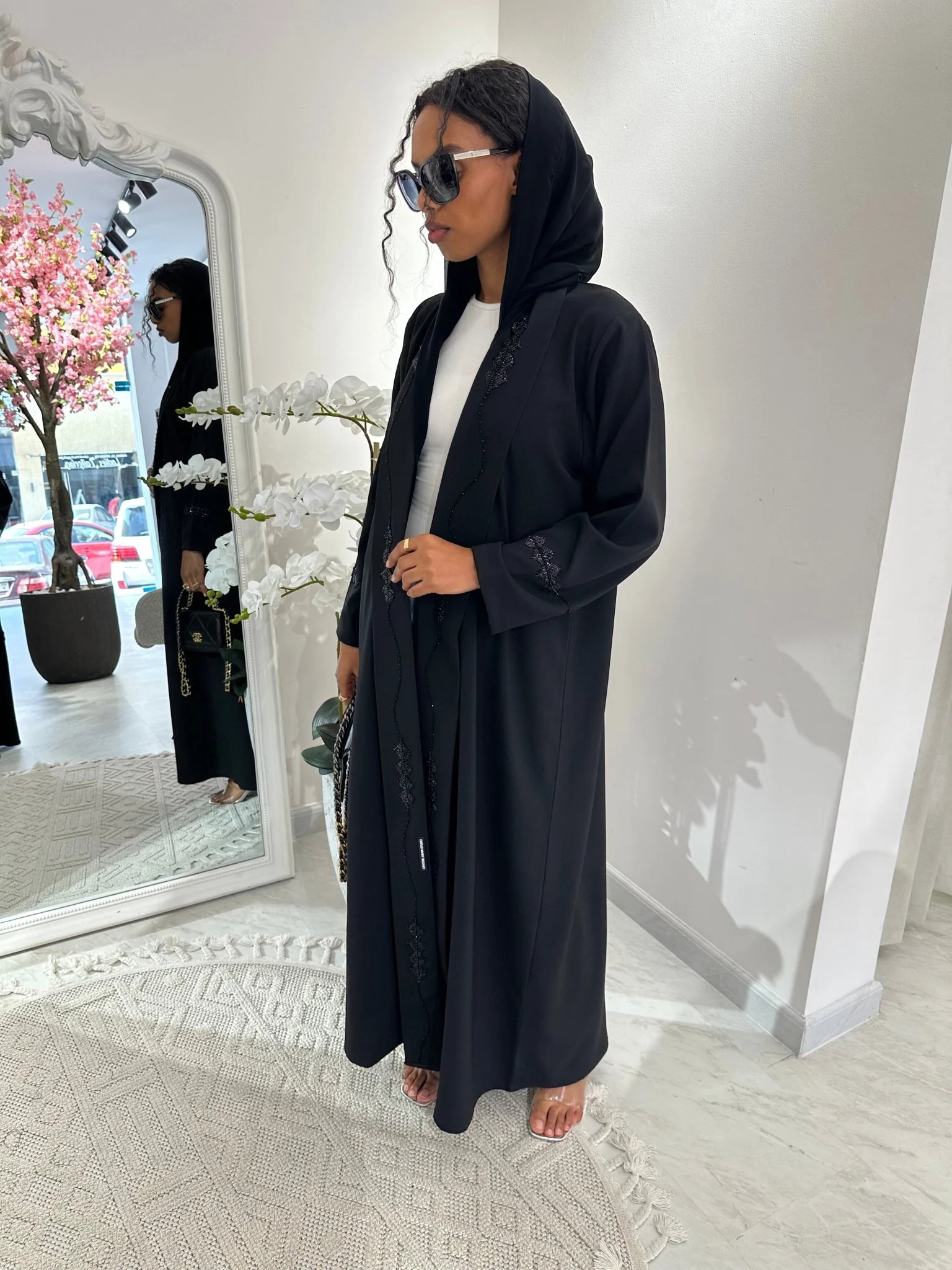 C Black Summer Work Abaya 36 - Image 4