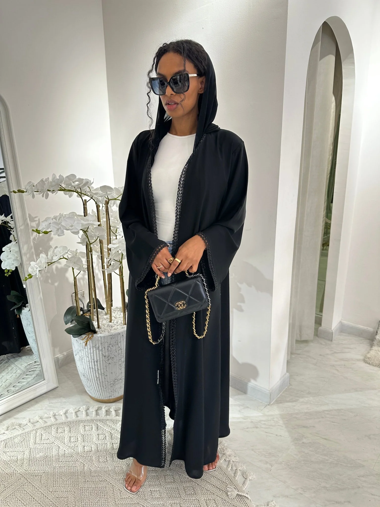 C Black Summer Work Abaya 37 - Image 4