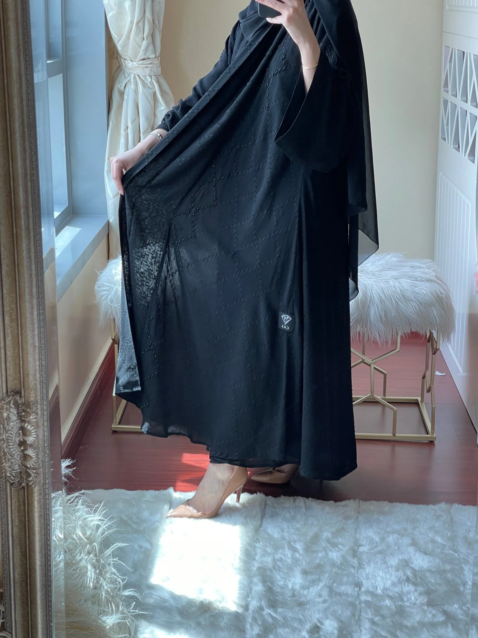 C-Black-Work-Abaya-08 - Image 4