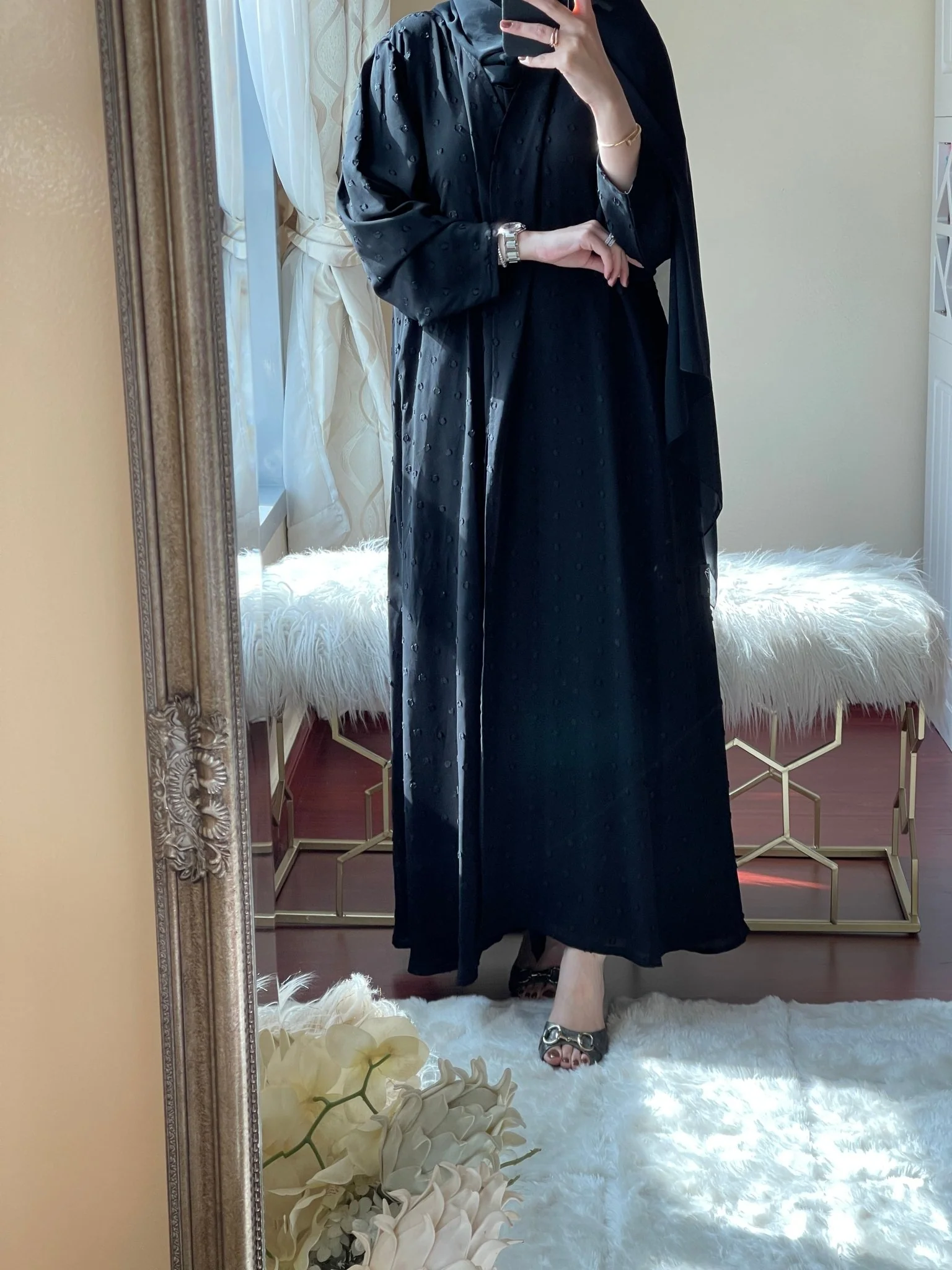 C-Black-Work-Abaya-10 - Image 2