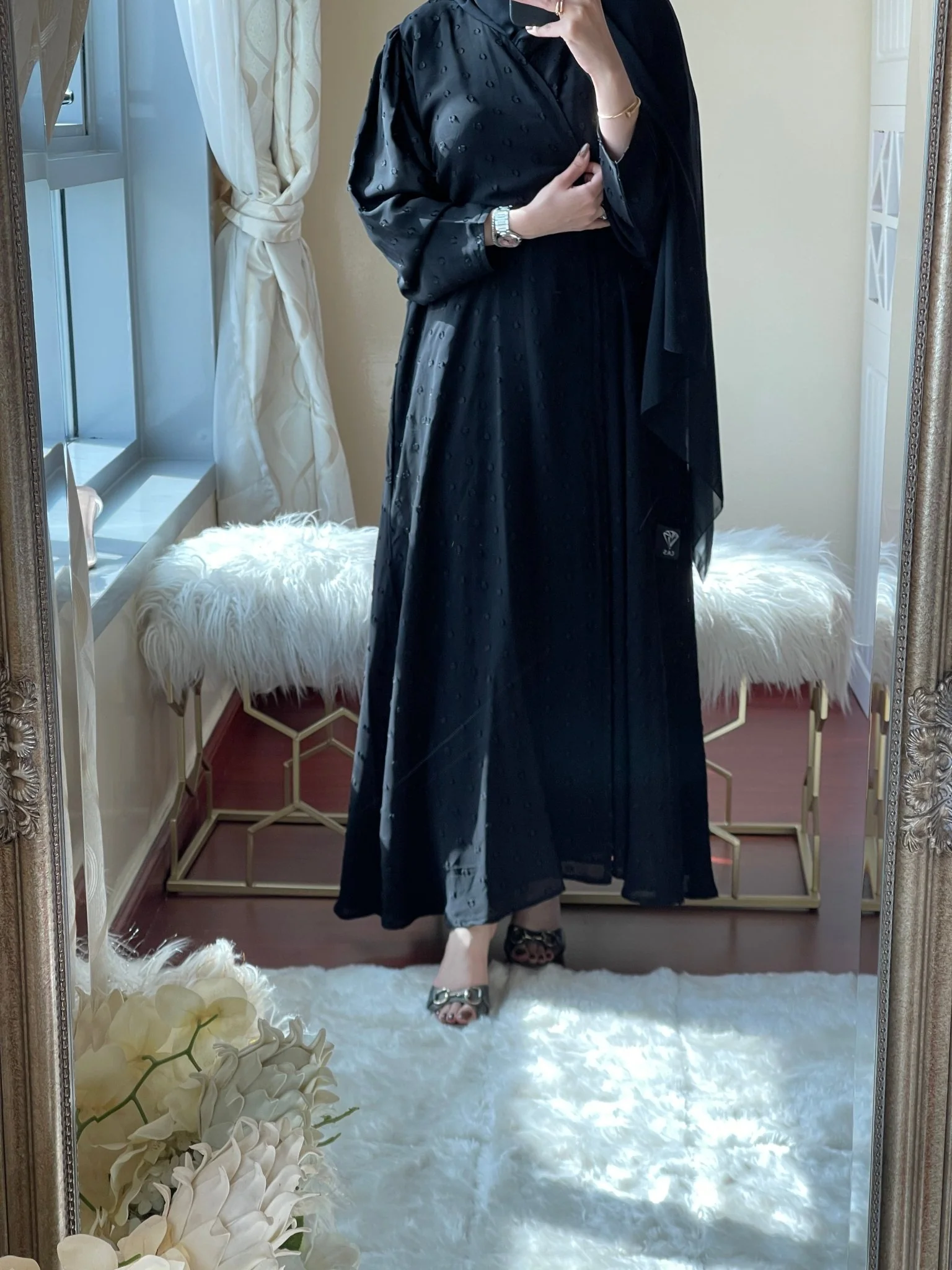 C-Black-Work-Abaya-10 - Image 3