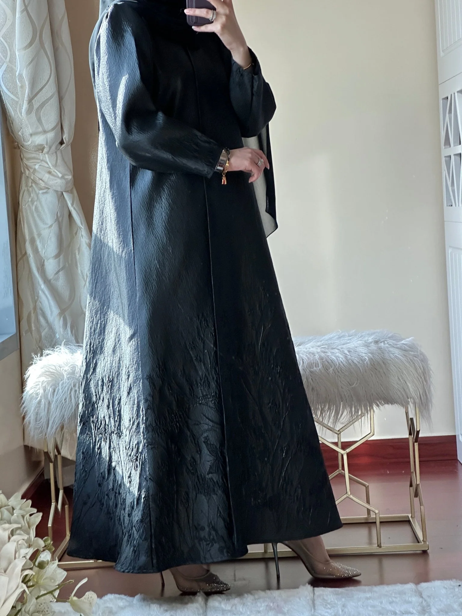 C-Black-Work-Abaya-102 - Image 8