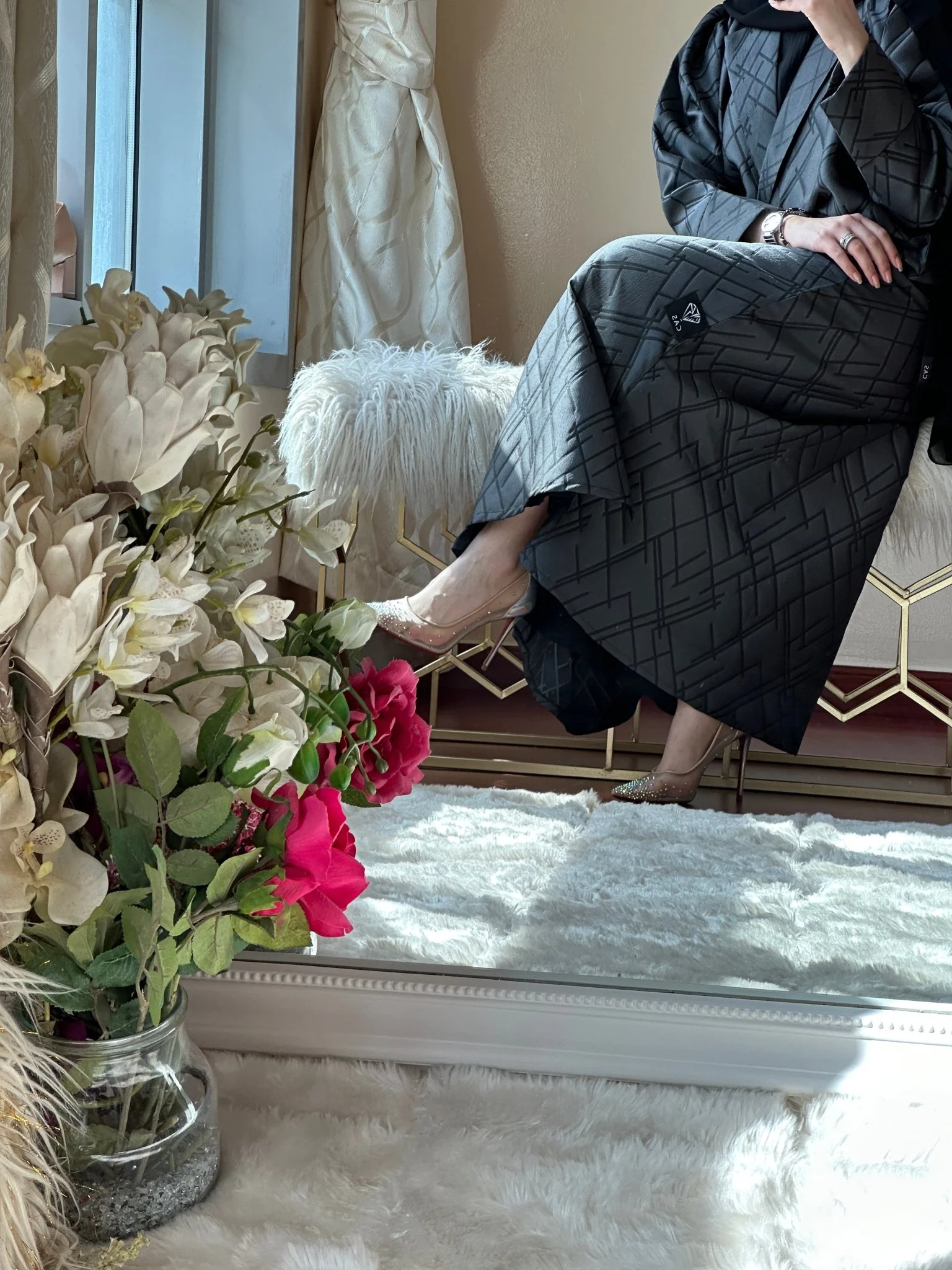 C-Black-Grey-Work-Abaya-112 - Image 7