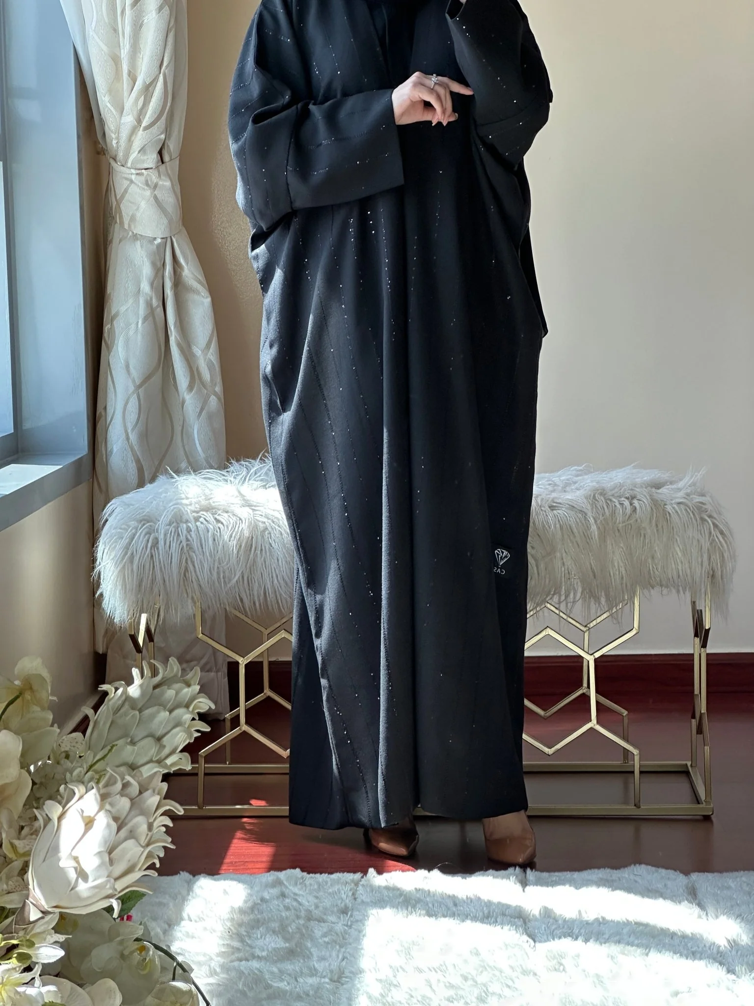 C-Black-Work-Abaya-117 - Image 6