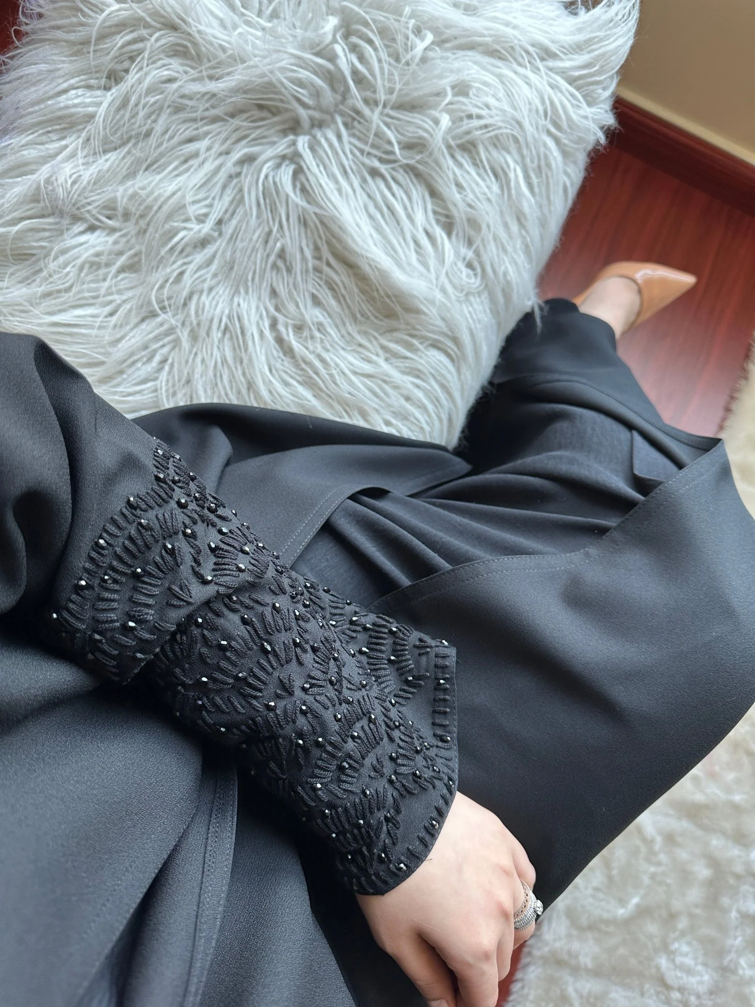 C-Black-Work-Abaya-130 - Image 11