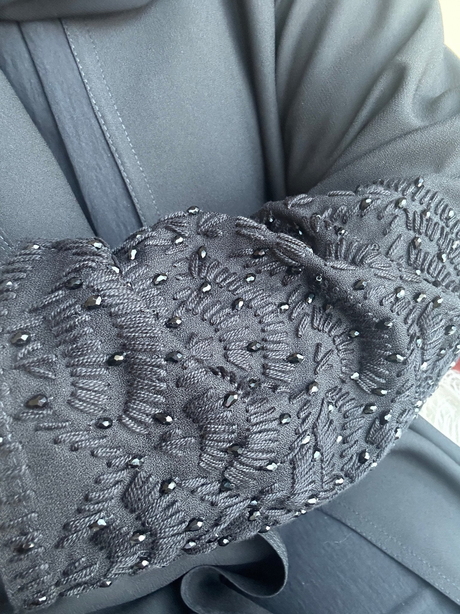 C-Black-Work-Abaya-130 - Image 13