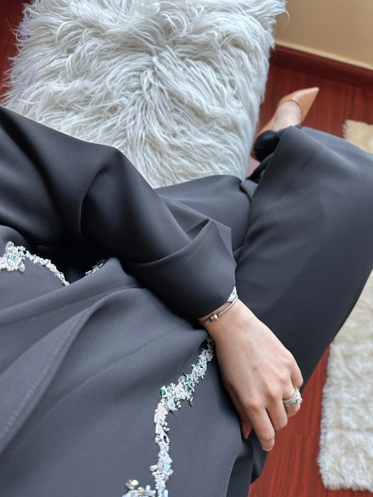 C-Black-Work-Abaya-134 - Image 8