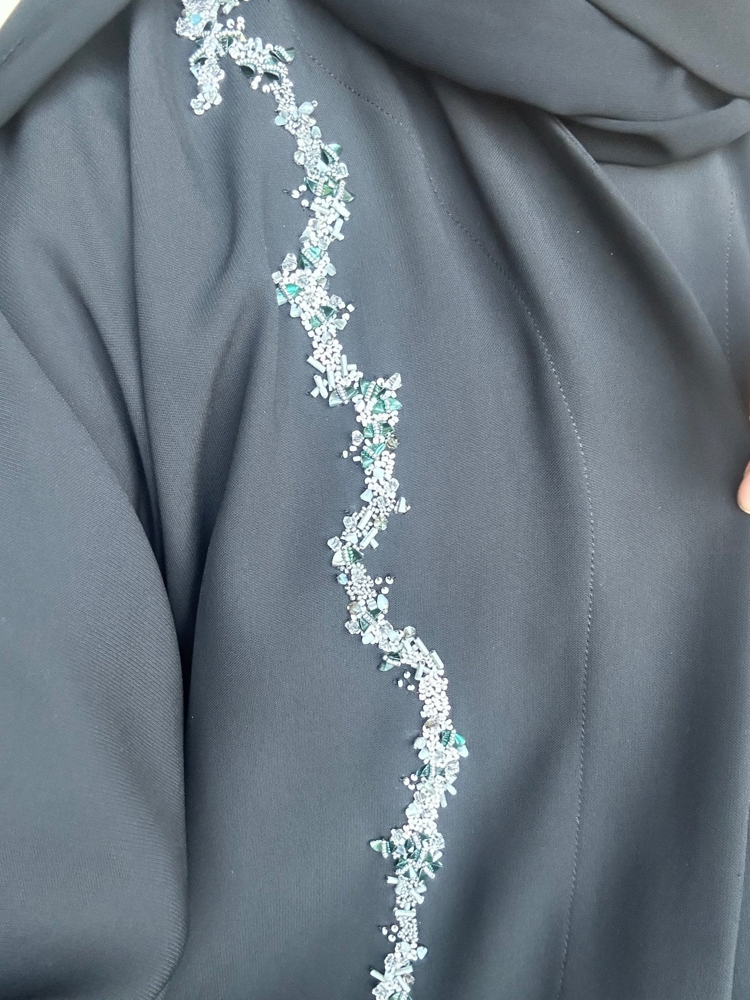 C-Black-Work-Abaya-134 - Image 9