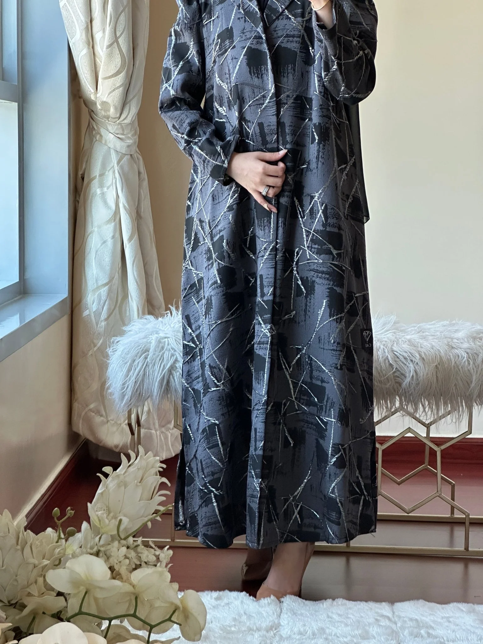 C-Black-Work-Abaya-138 - Image 6