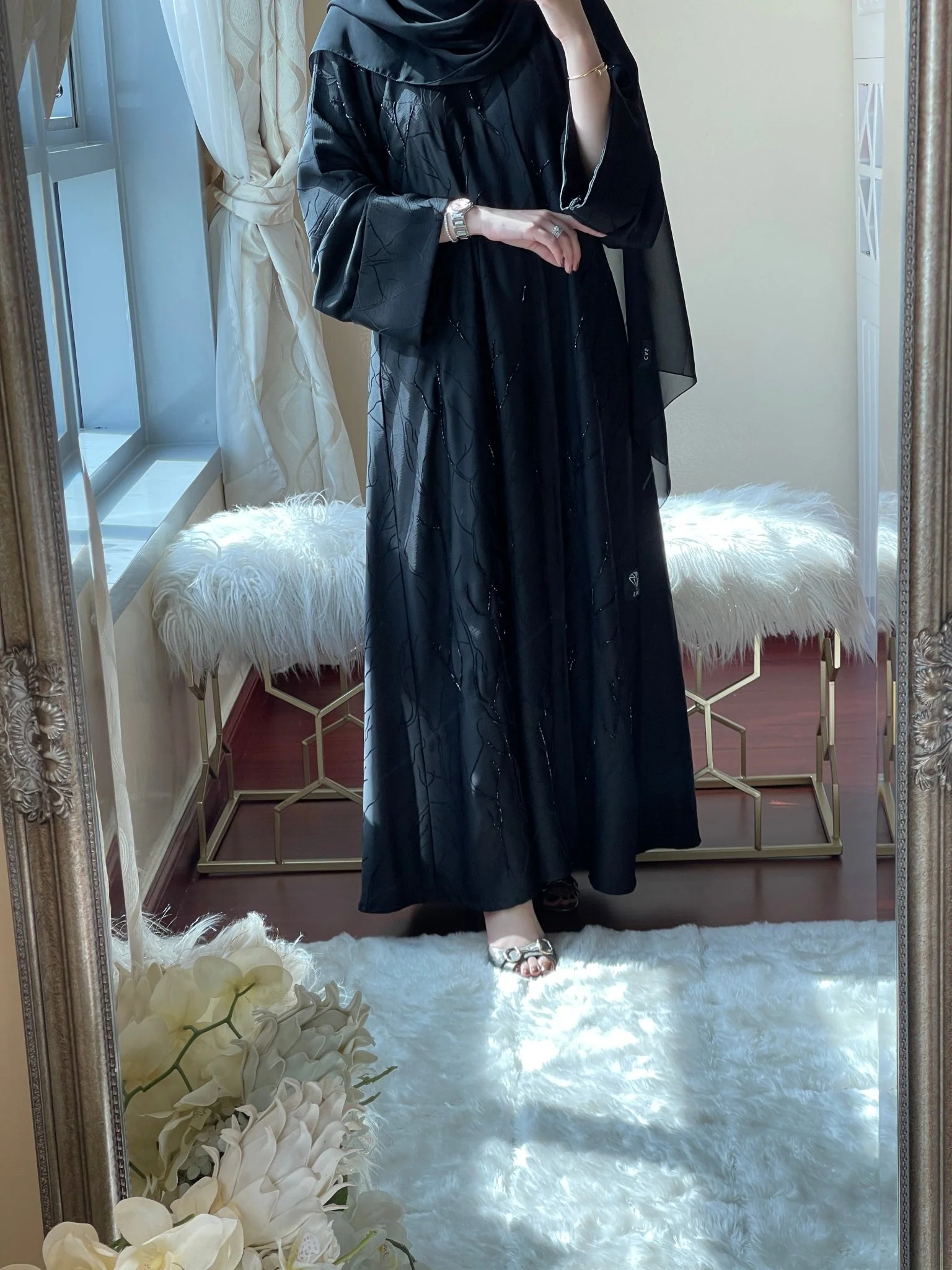 C-Black-Work-Abaya-15 - Image 5