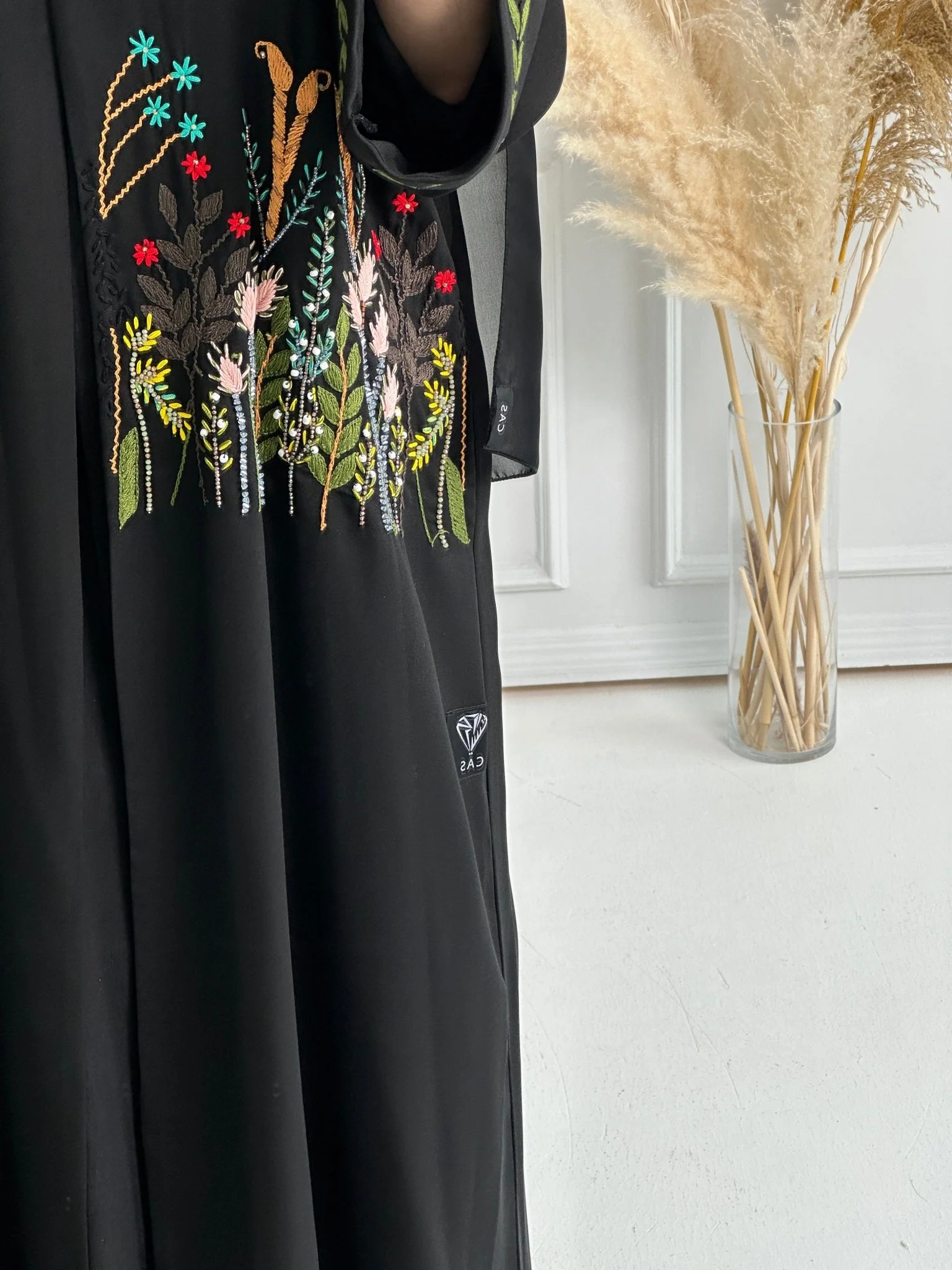 C-Black-Work-Abaya-157 - Image 8