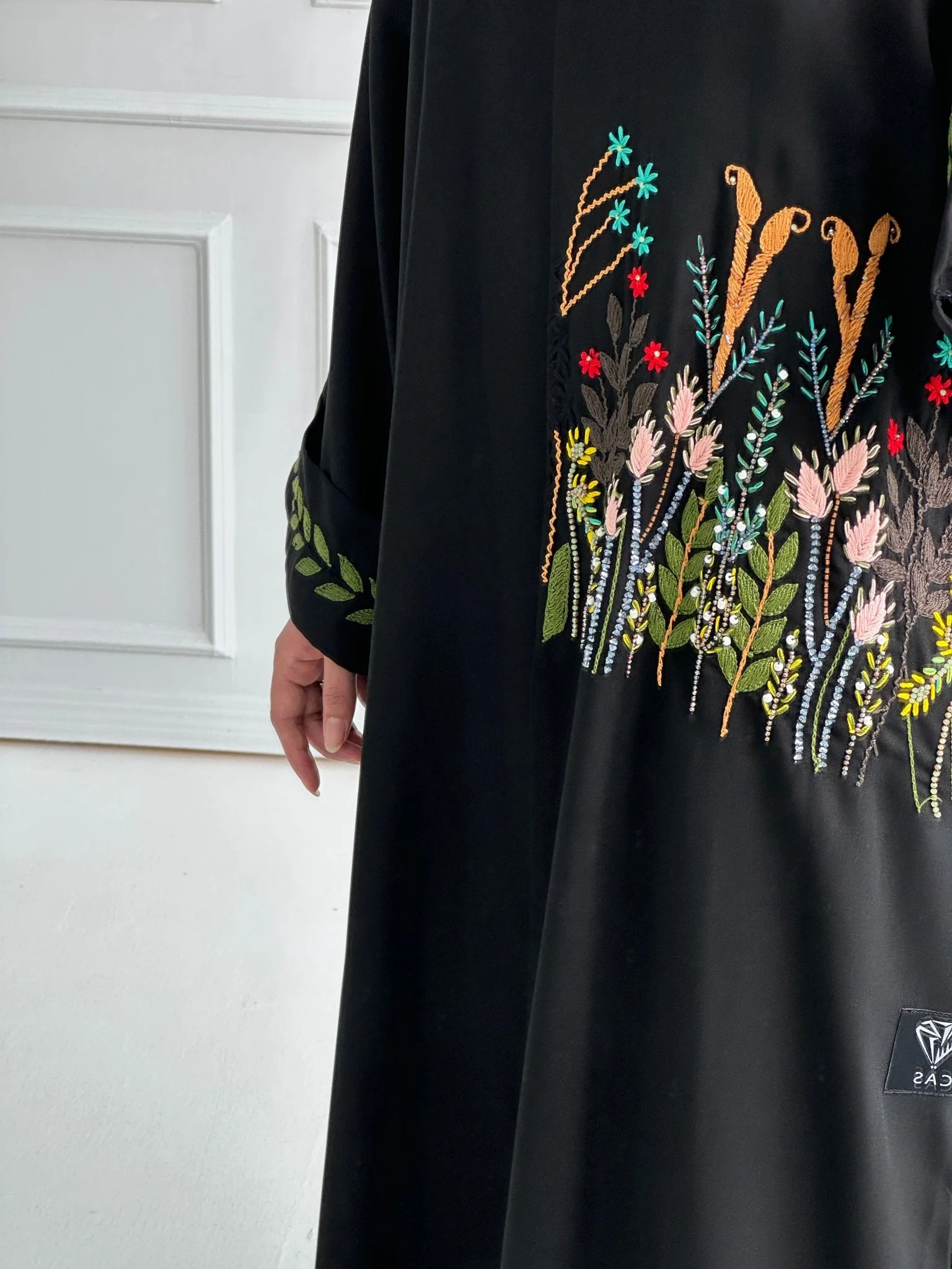 C-Black-Work-Abaya-157 - Image 9
