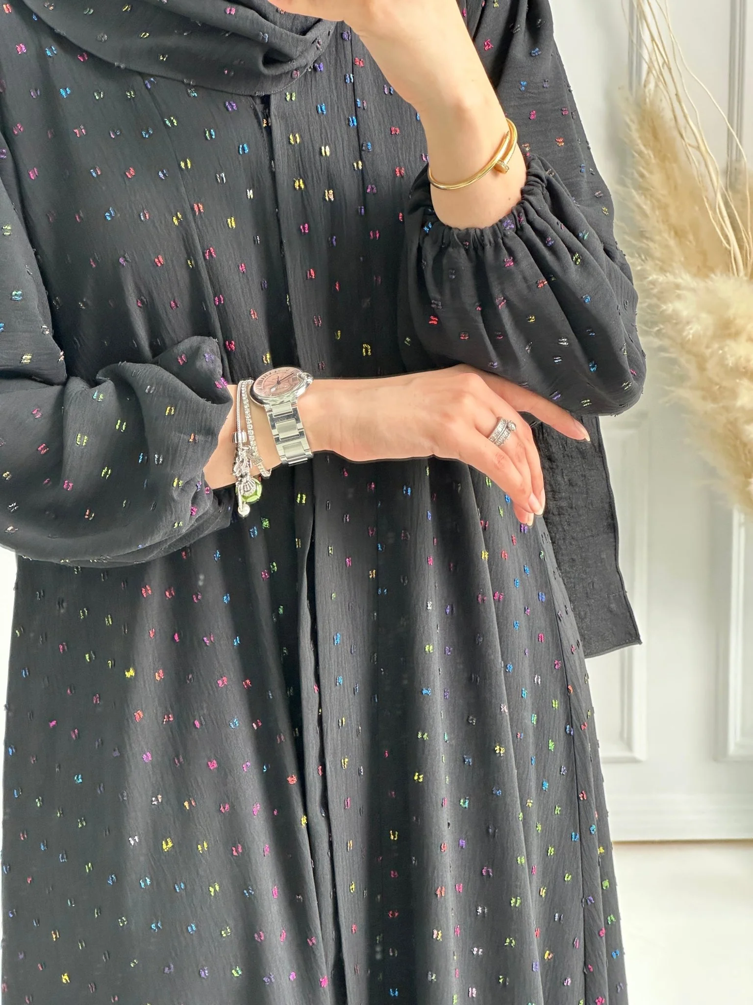 C-Black-Work-Abaya-160 - Image 7