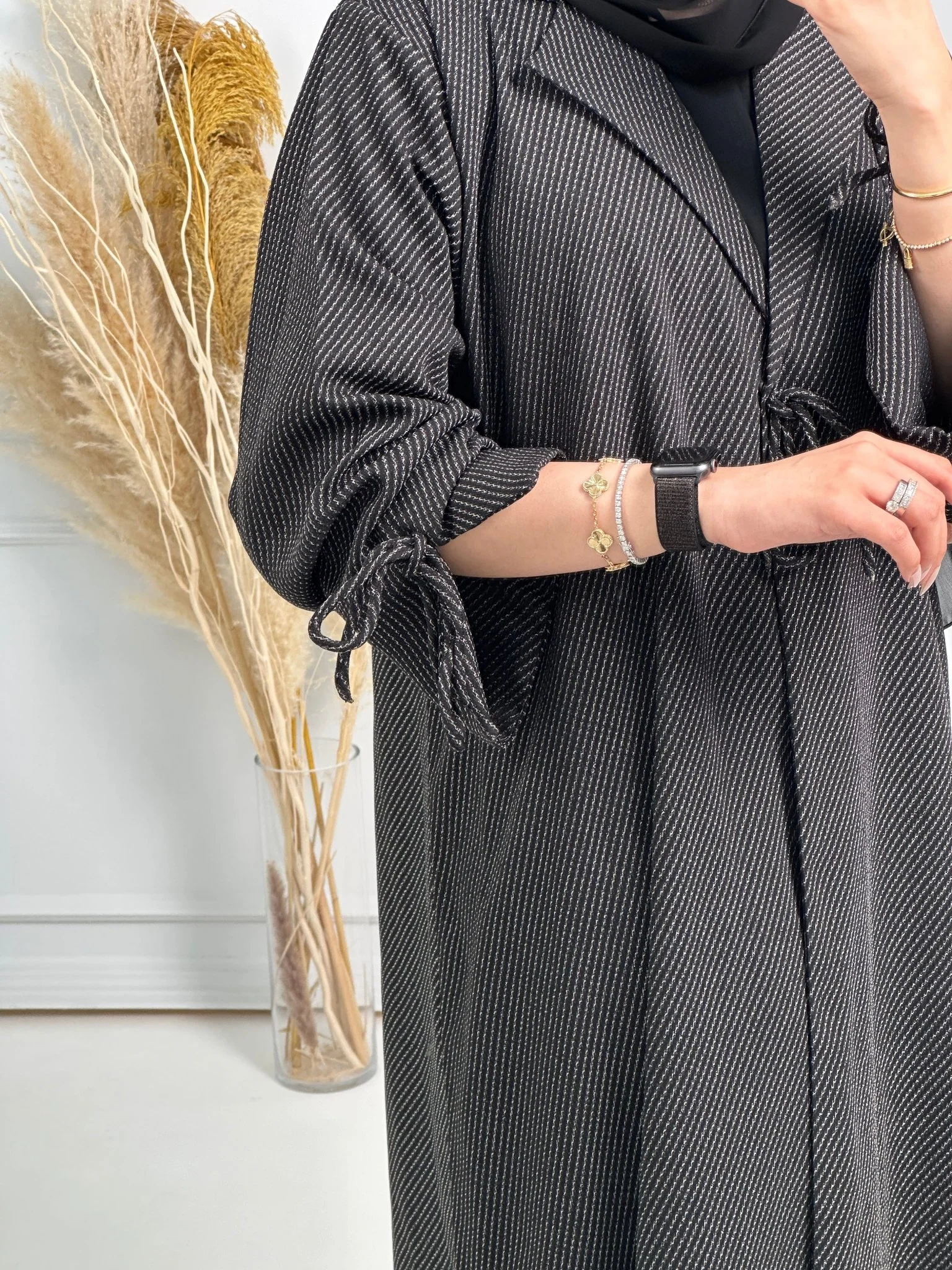 C-Black-Work-Abaya-165 - Image 4