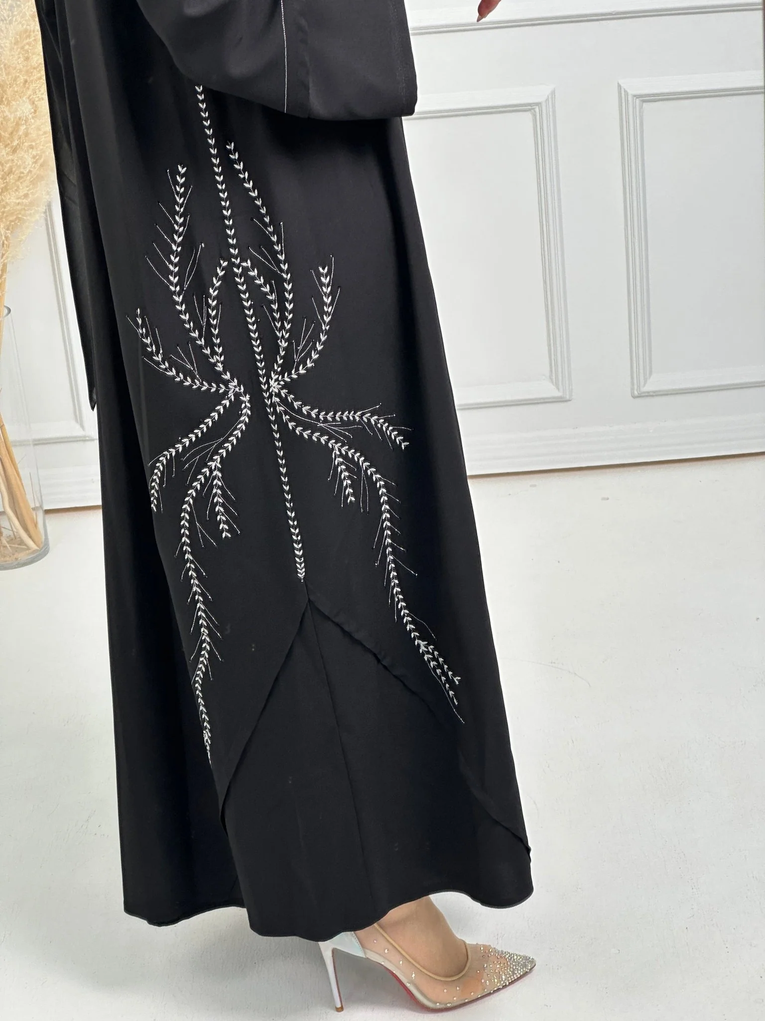 C-Black-Work-Abaya-173 - Image 4