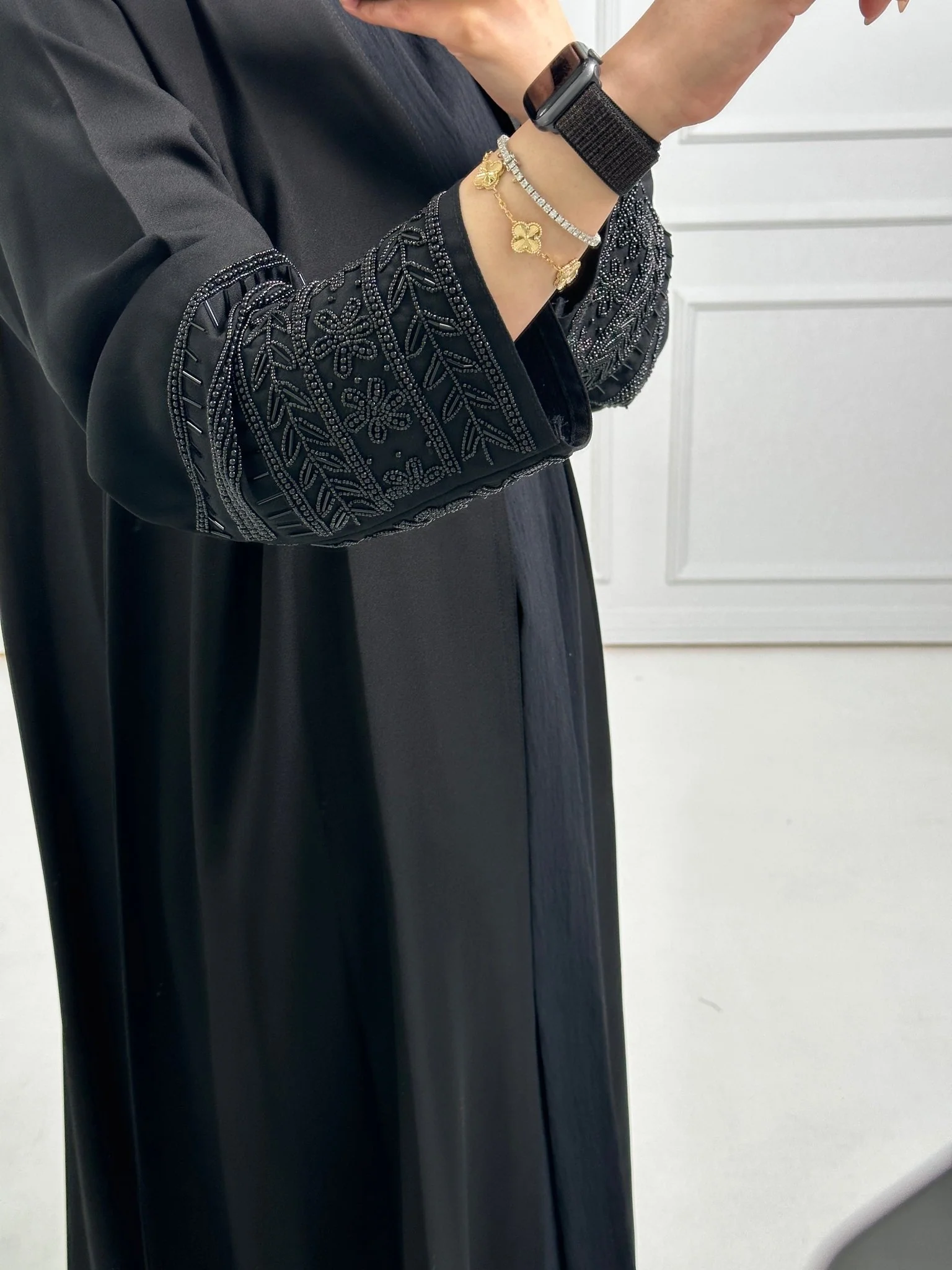 C-Black-Work-Abaya-175 - Image 8
