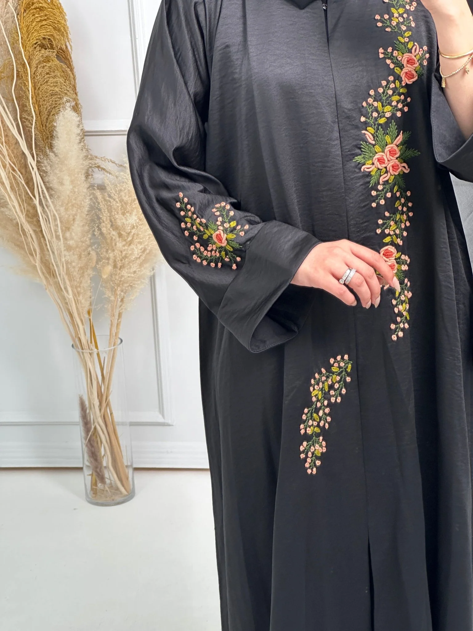 C-Black-Work-Abaya-180 - Image 7