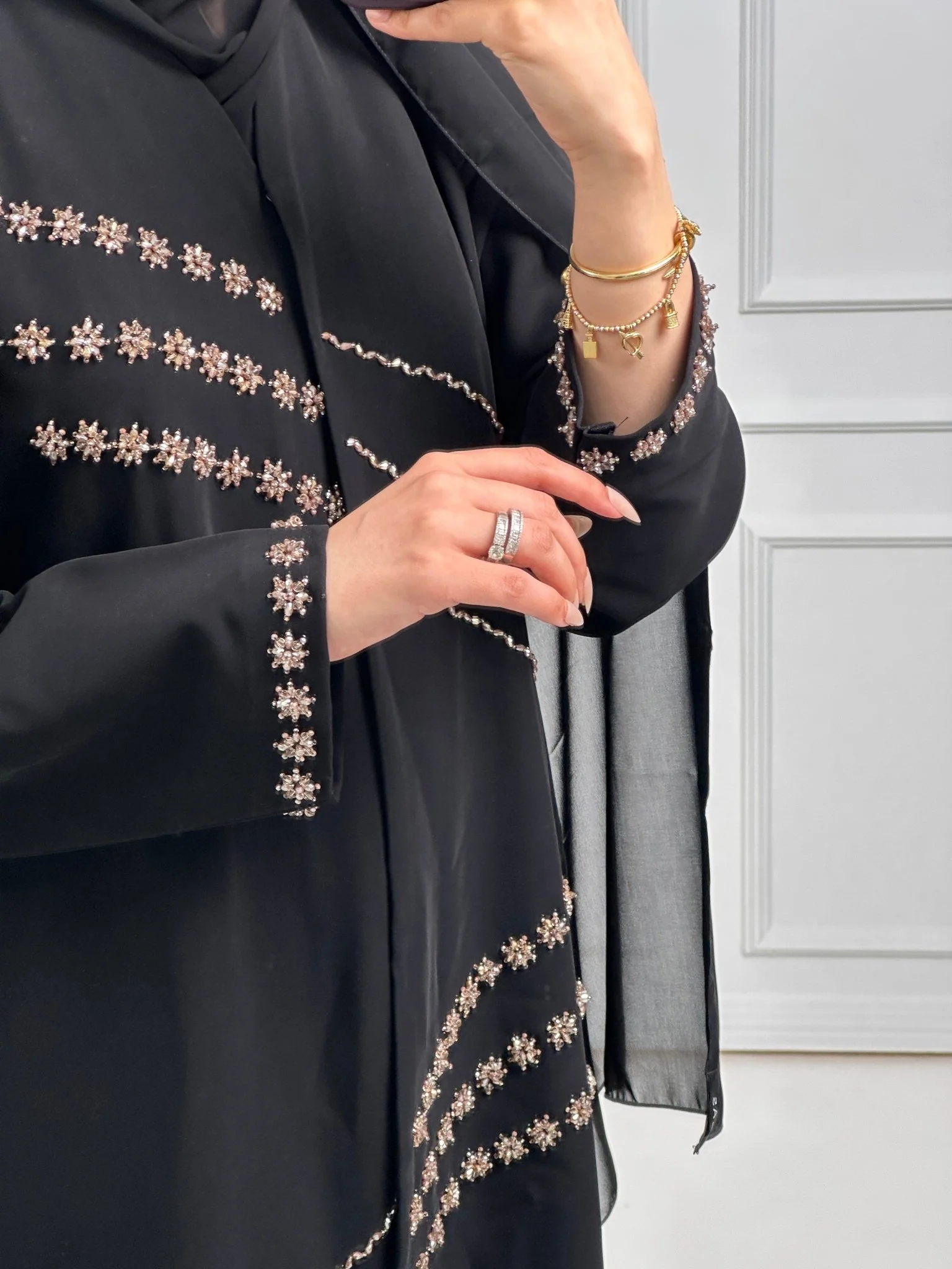 C-Black-Work-Abaya-182 - Image 7