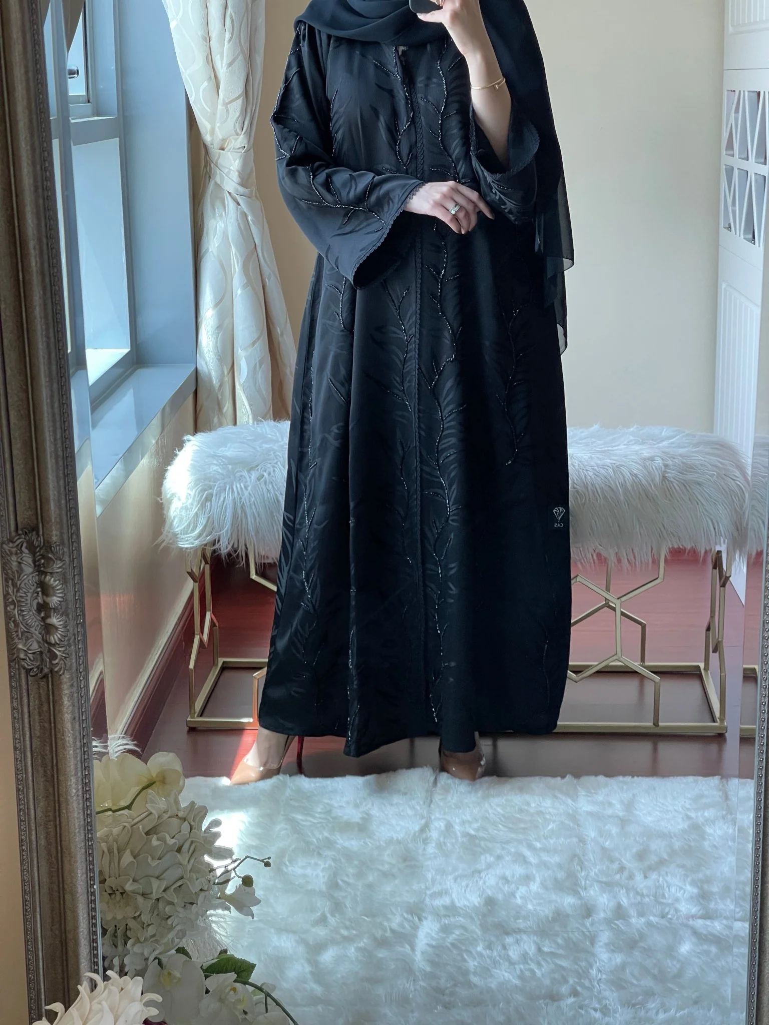 C-Black-Work-Abaya-22 - Image 6