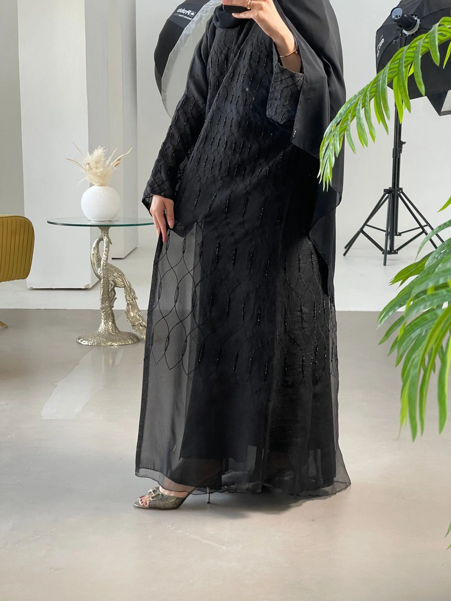 C-Black-Work-Abaya-26 - Image 2