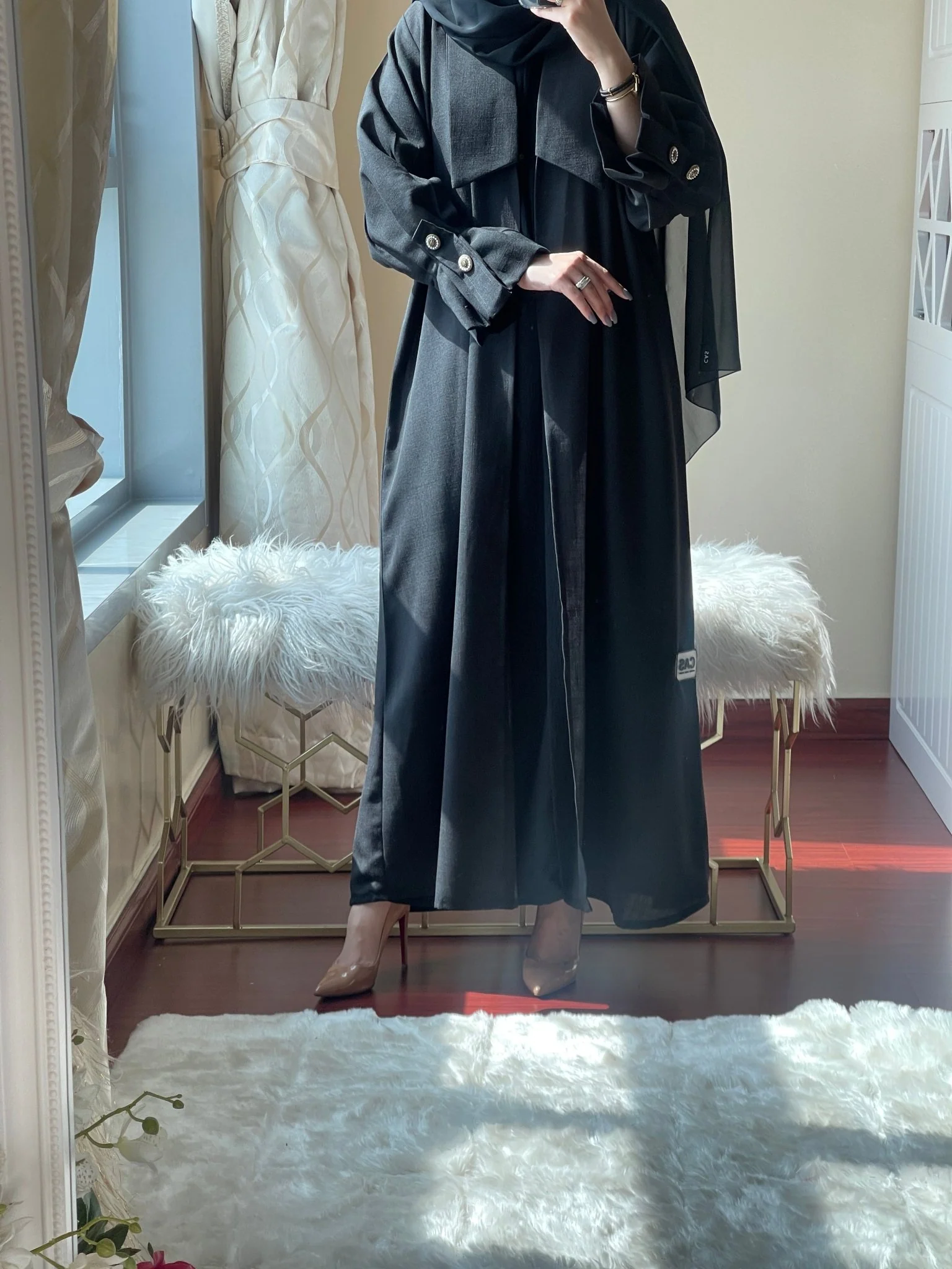 C-Black-Work-Abaya-33 - Image 7