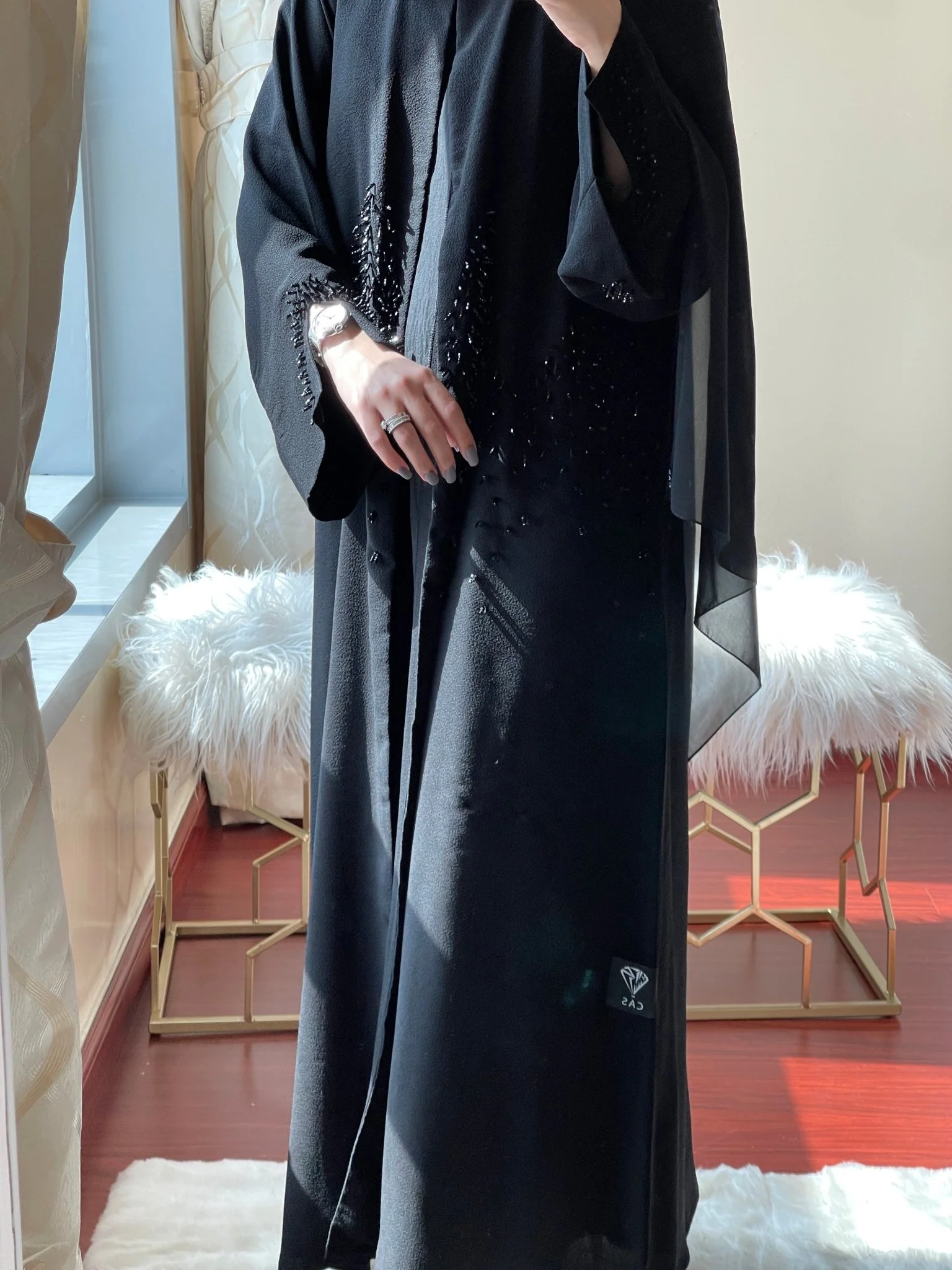 C-Black-Work-Abaya-36 - Image 7