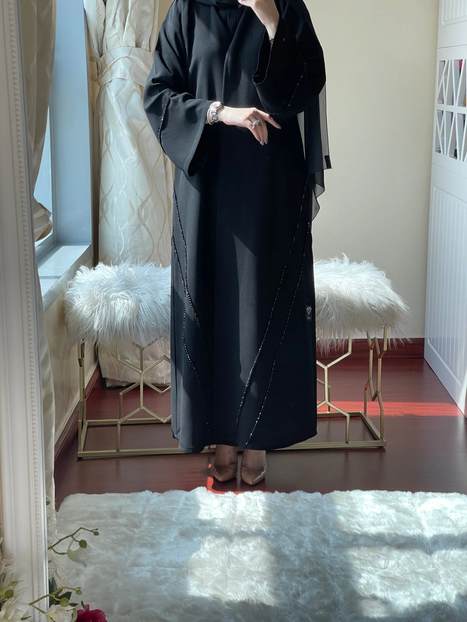 C-Black-Work-Abaya-37 - Image 9