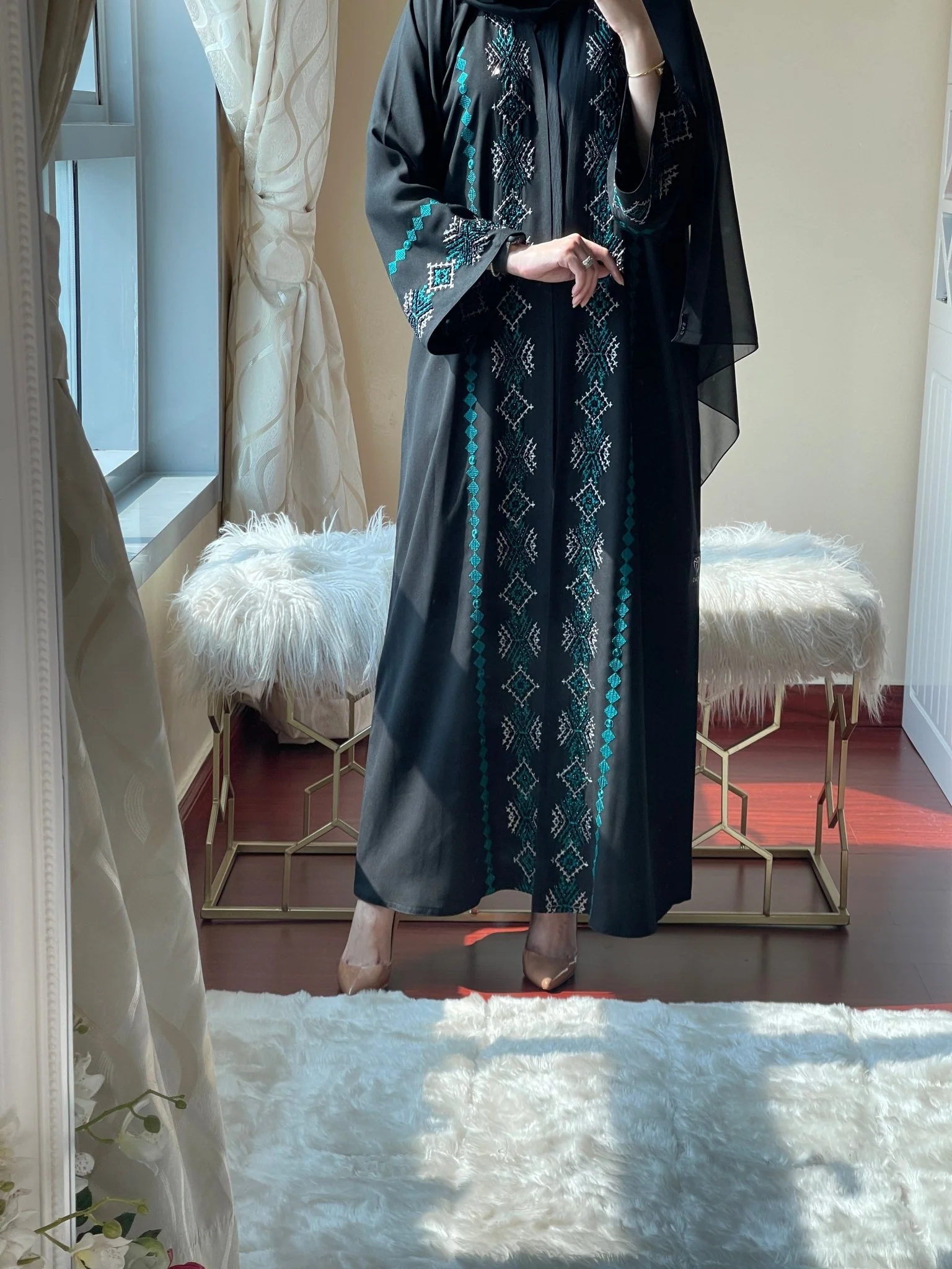 C-Black-Work-Abaya-47-01 - Image 3