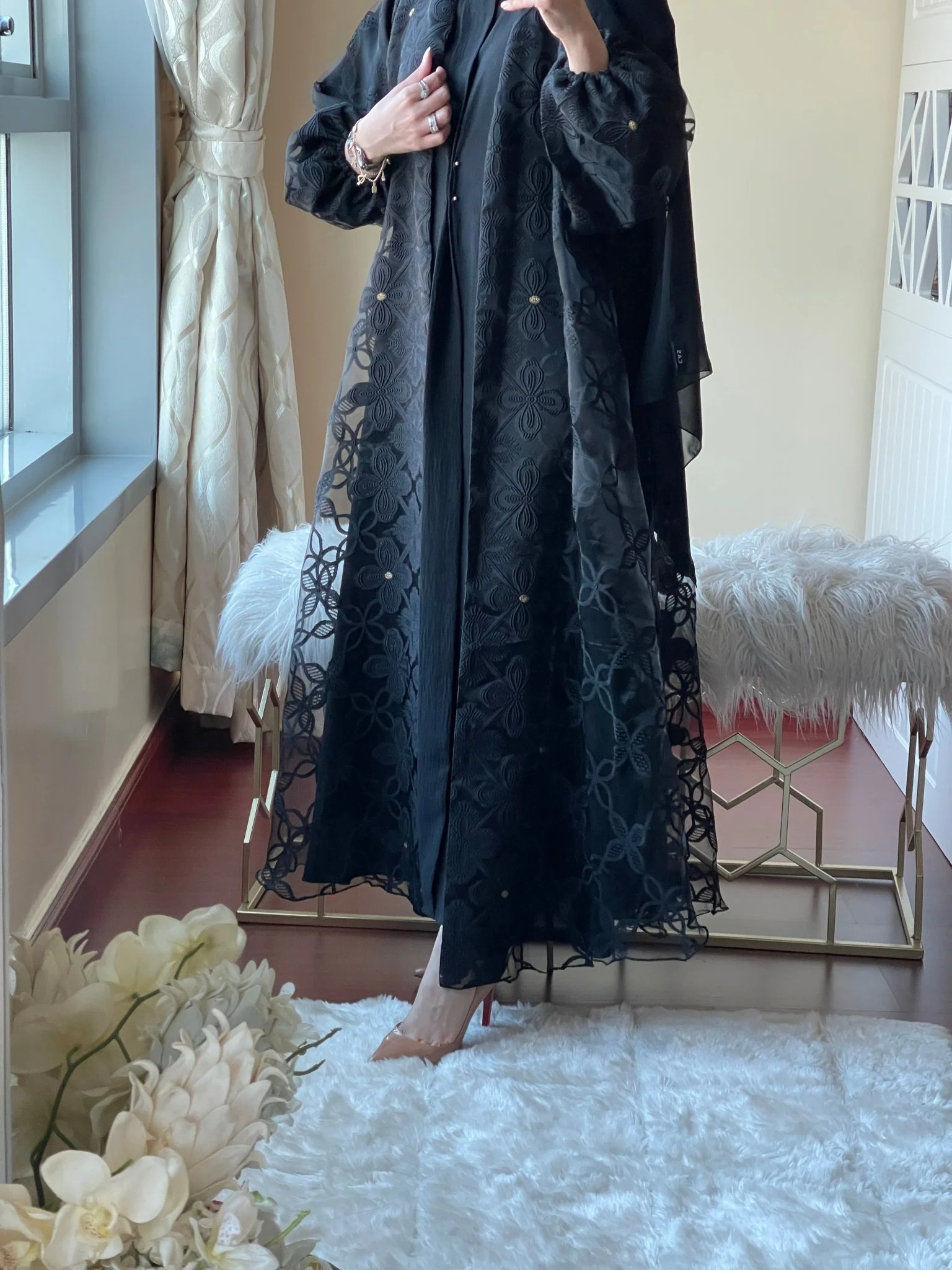 C-Black-Work-Abaya-50 - Image 3