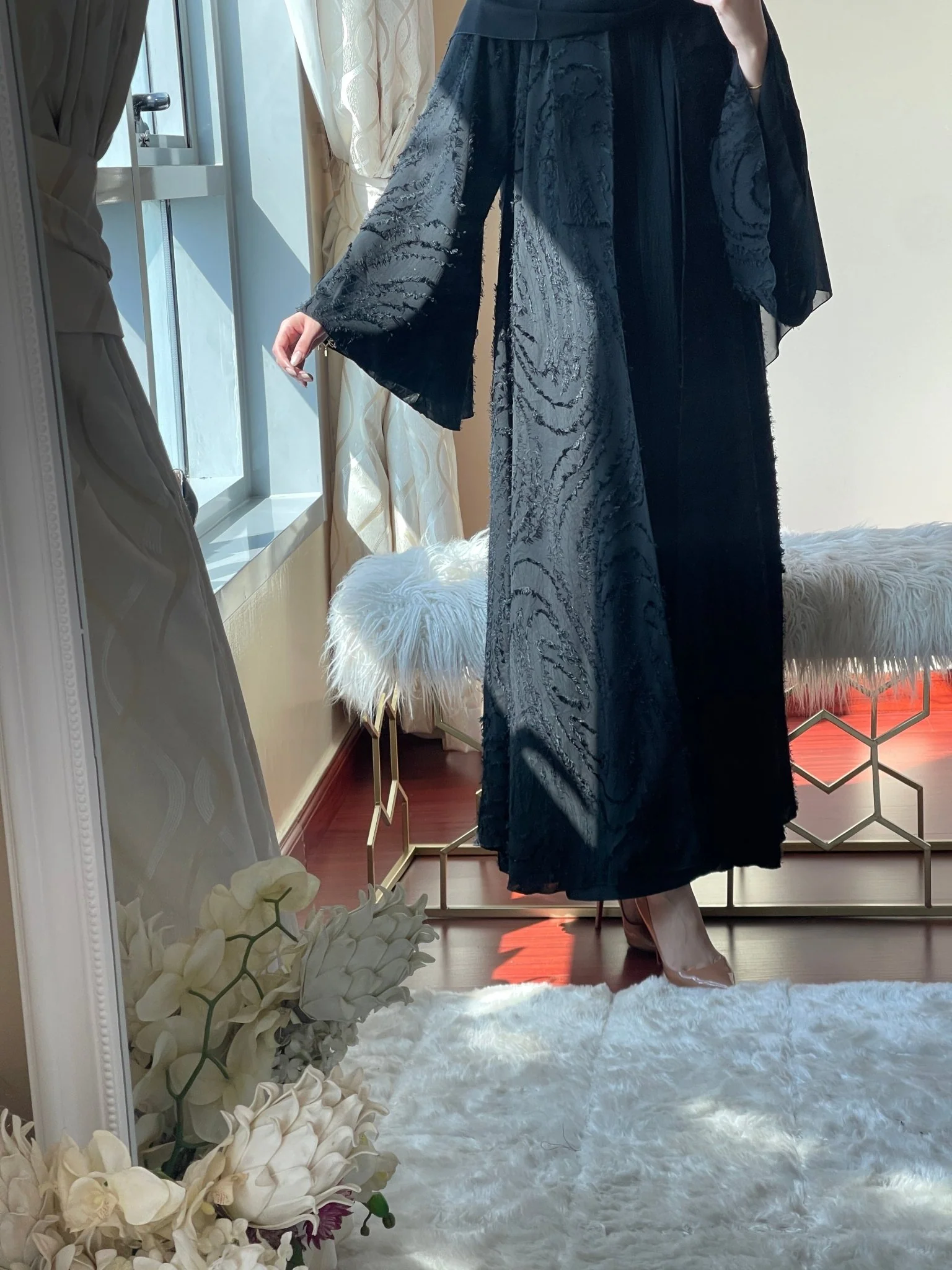C-Black-Work-Abaya-60 - Image 5