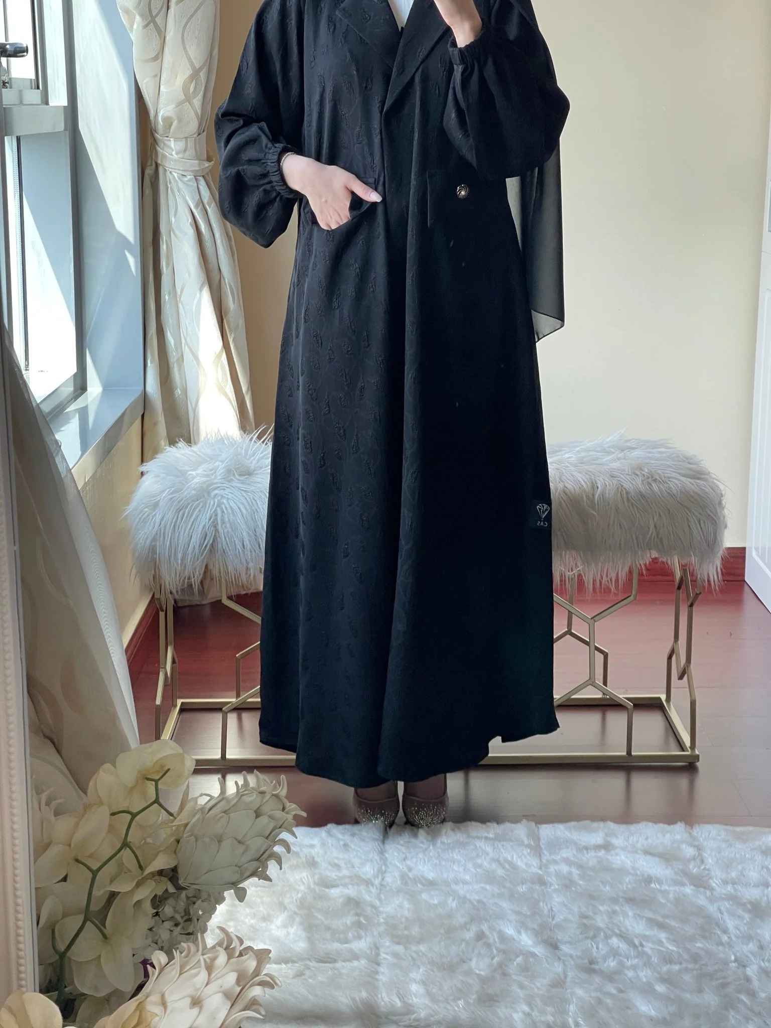 C-Black-Work-Abaya-68 - Image 3
