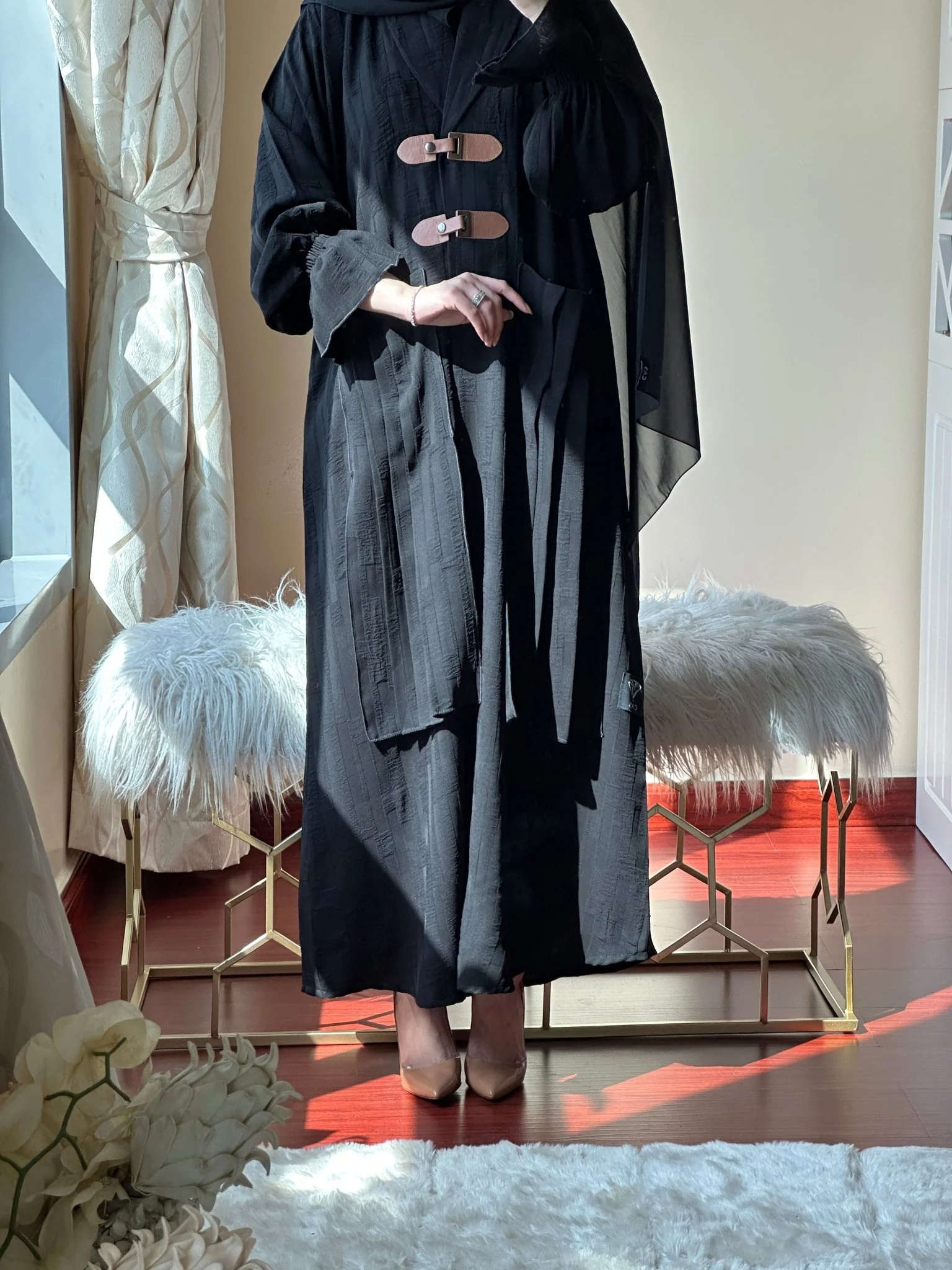 C-Black-Work-Coat-Abaya-78 - Image 3