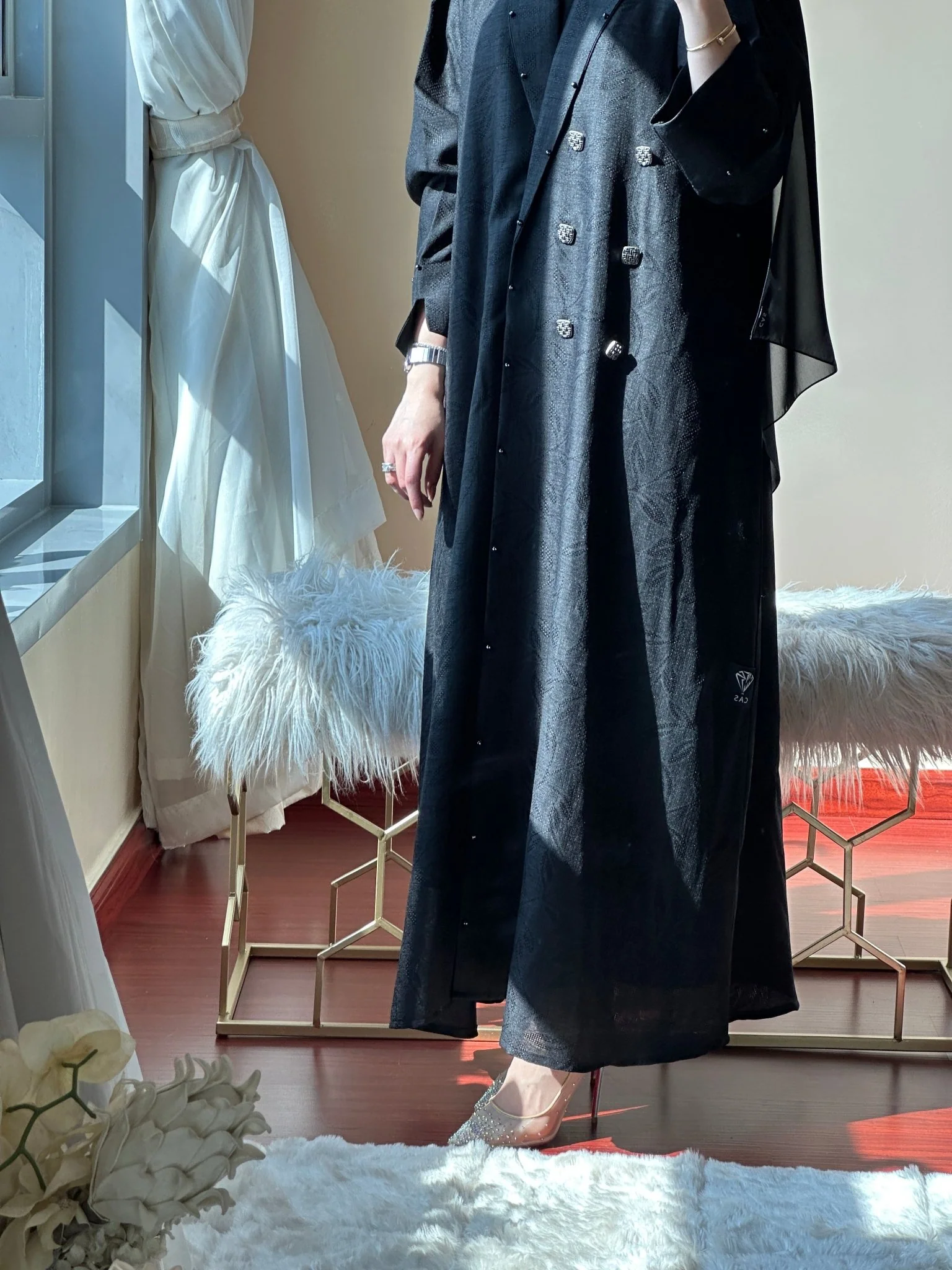 C-Black-Work-Abaya-87 - Image 4