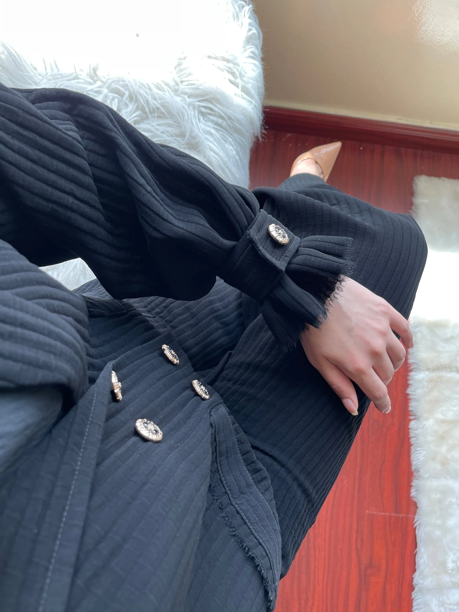 C-Black-Work-Coat-Abaya-02 - Image 6