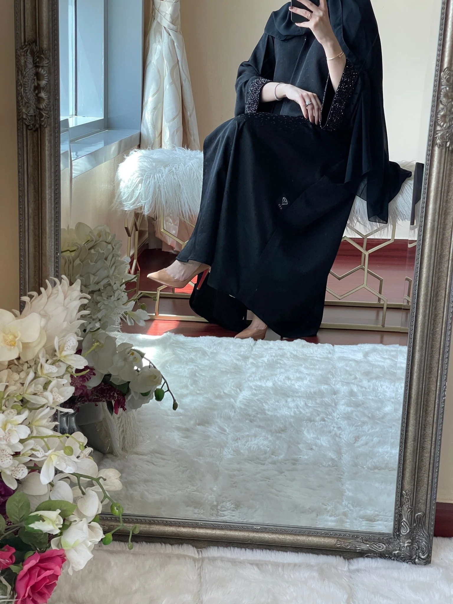 C-Black-Work-Coat-Abaya-21 - Image 6
